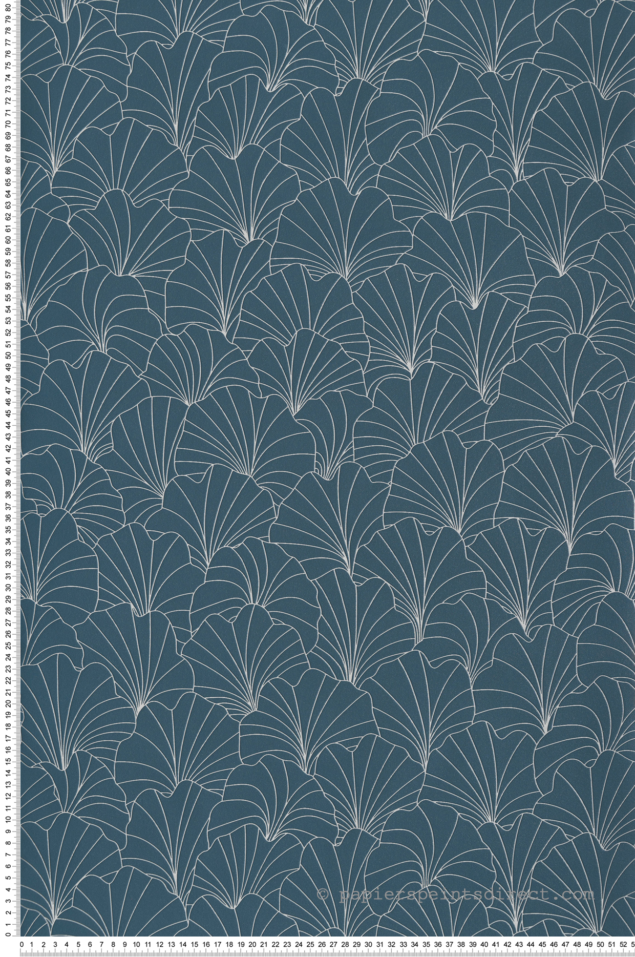 Papier peint Art Déco Pétales bleu argenté - Les Essentiels de Lutèce | Réf. LTC-51211601