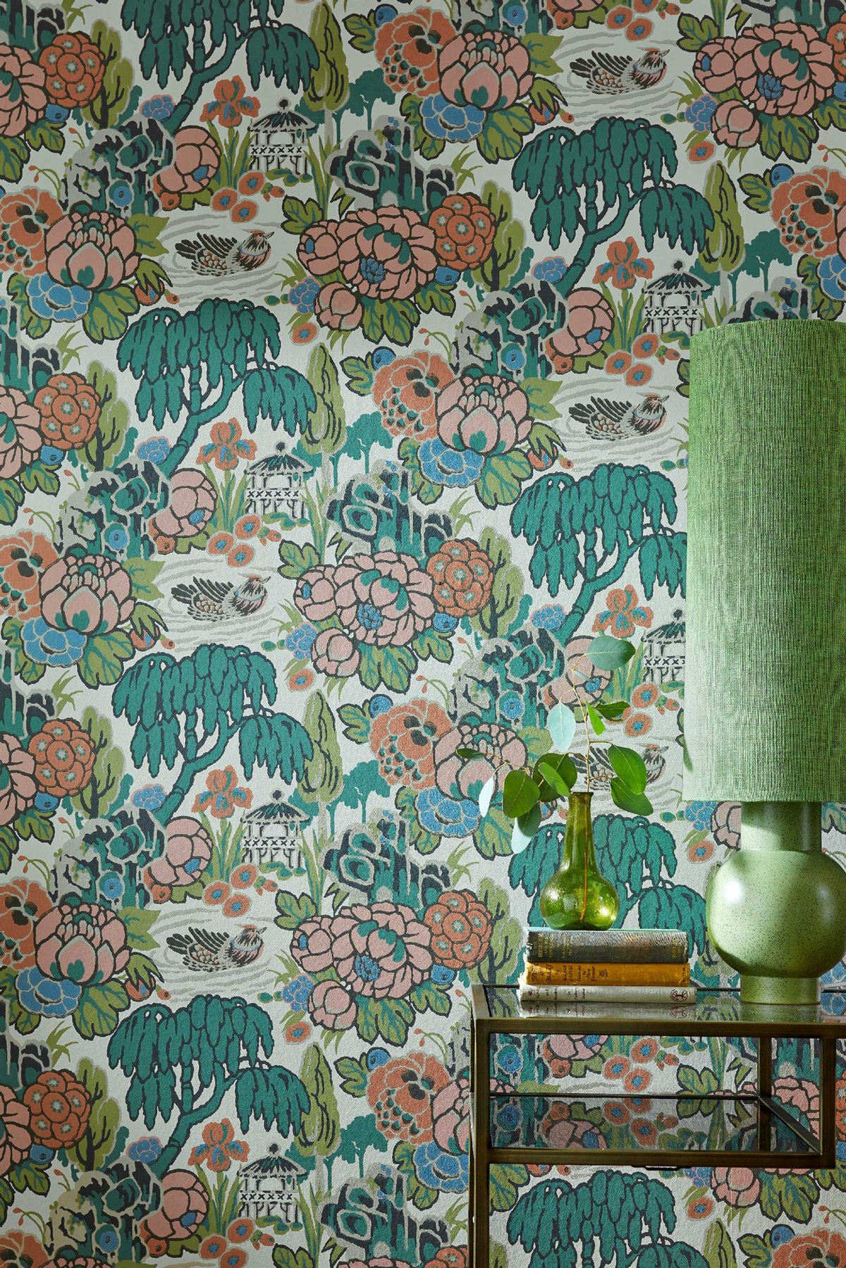 Papier peint Jardin Aquatique Mandarin beige rose - V&A Decorative Papers d'Initiales | Réf. INI-31116902