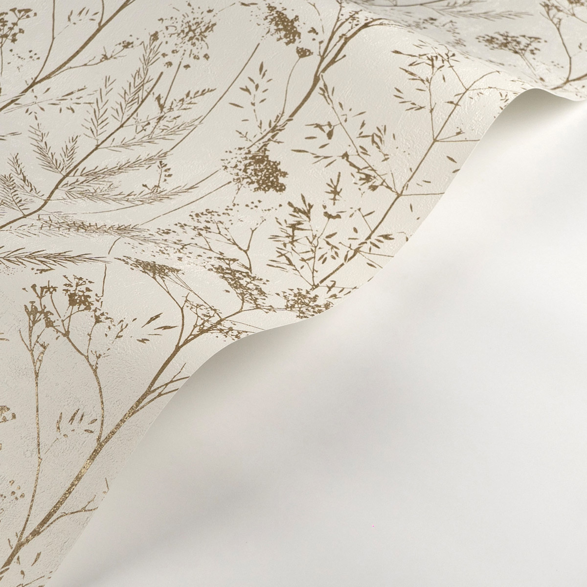 Papier peint Floral Prairie vert métallisé - Sentier des Dunes de Casadéco AMBV | Réf. SENT200957261