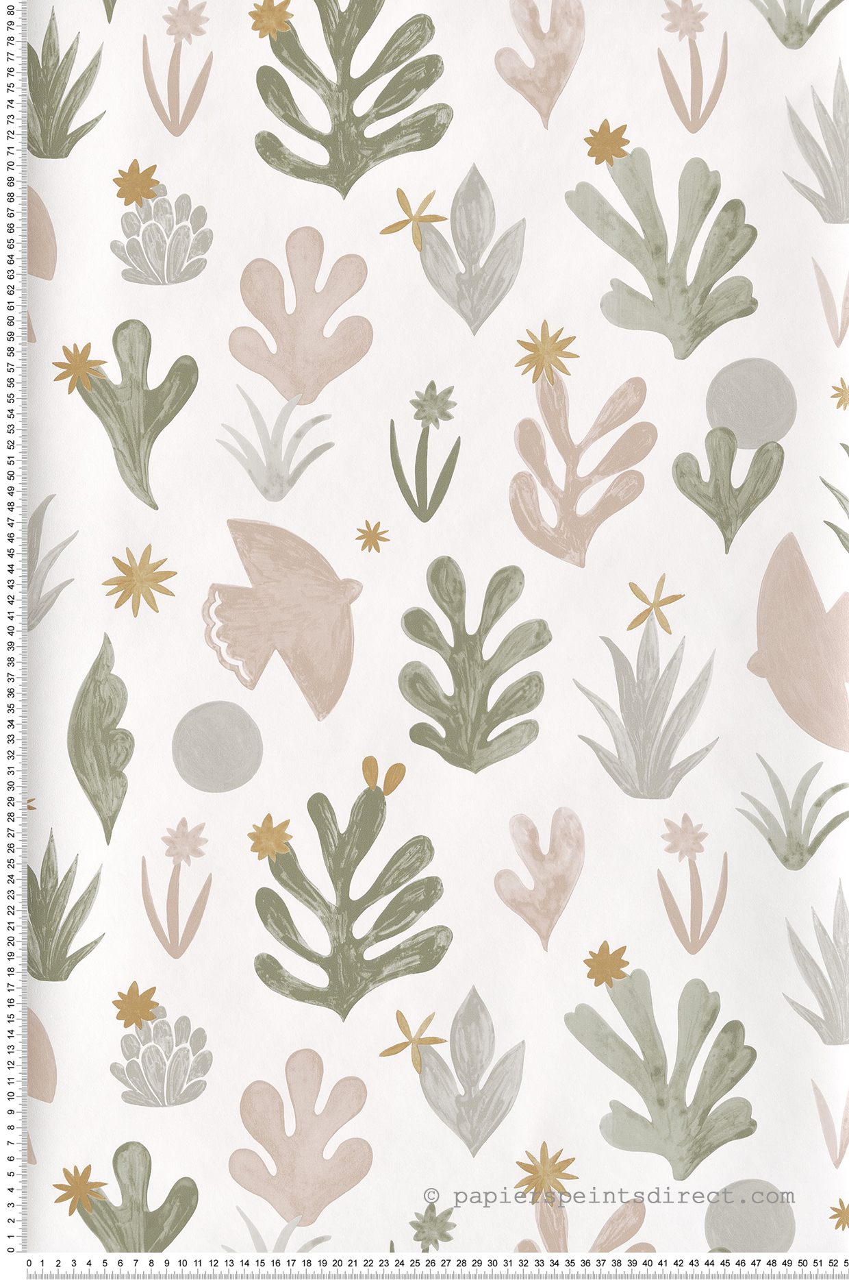 Papier peint Oiseau et Feuillage rose et doré - Imagination de Casélio | Réf. IMG102177012