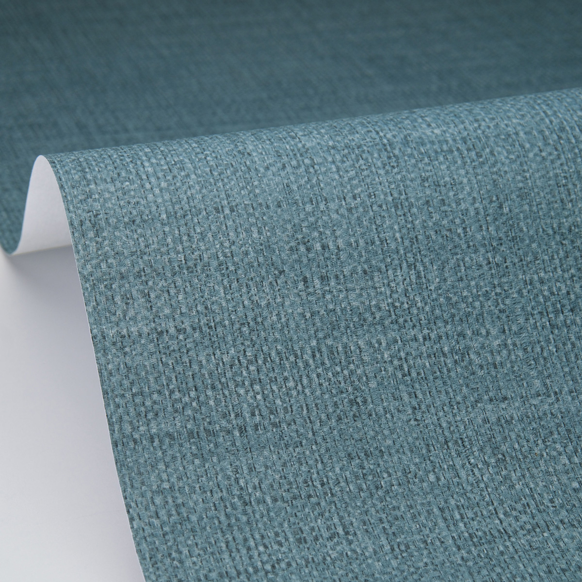 Papier peint Raphia Tissé bleu canard - Symphony de Casélio | Réf. SYM105976397