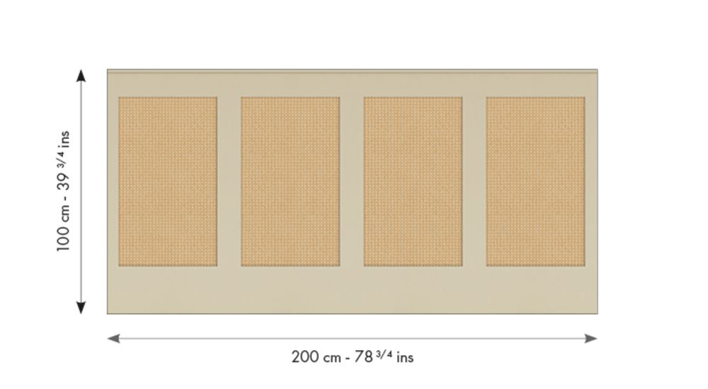 Papier peint Soubassement Cannage en Rotin S grège - Reliefs de Casélio RAPPORT | Réf. RLF106231000