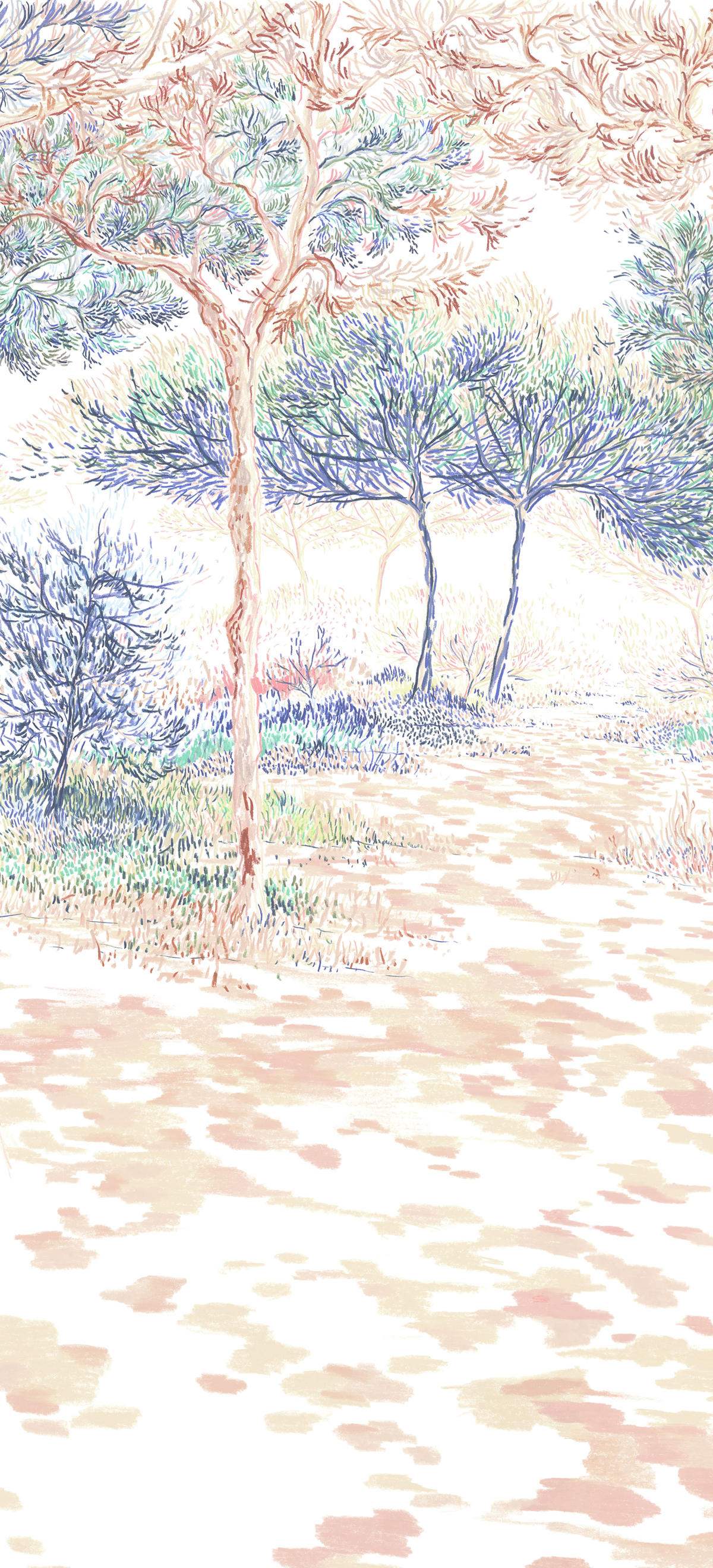 Papier peint panoramique Balade sous les pins Original B - 4/5/6 - Isidore Leroy