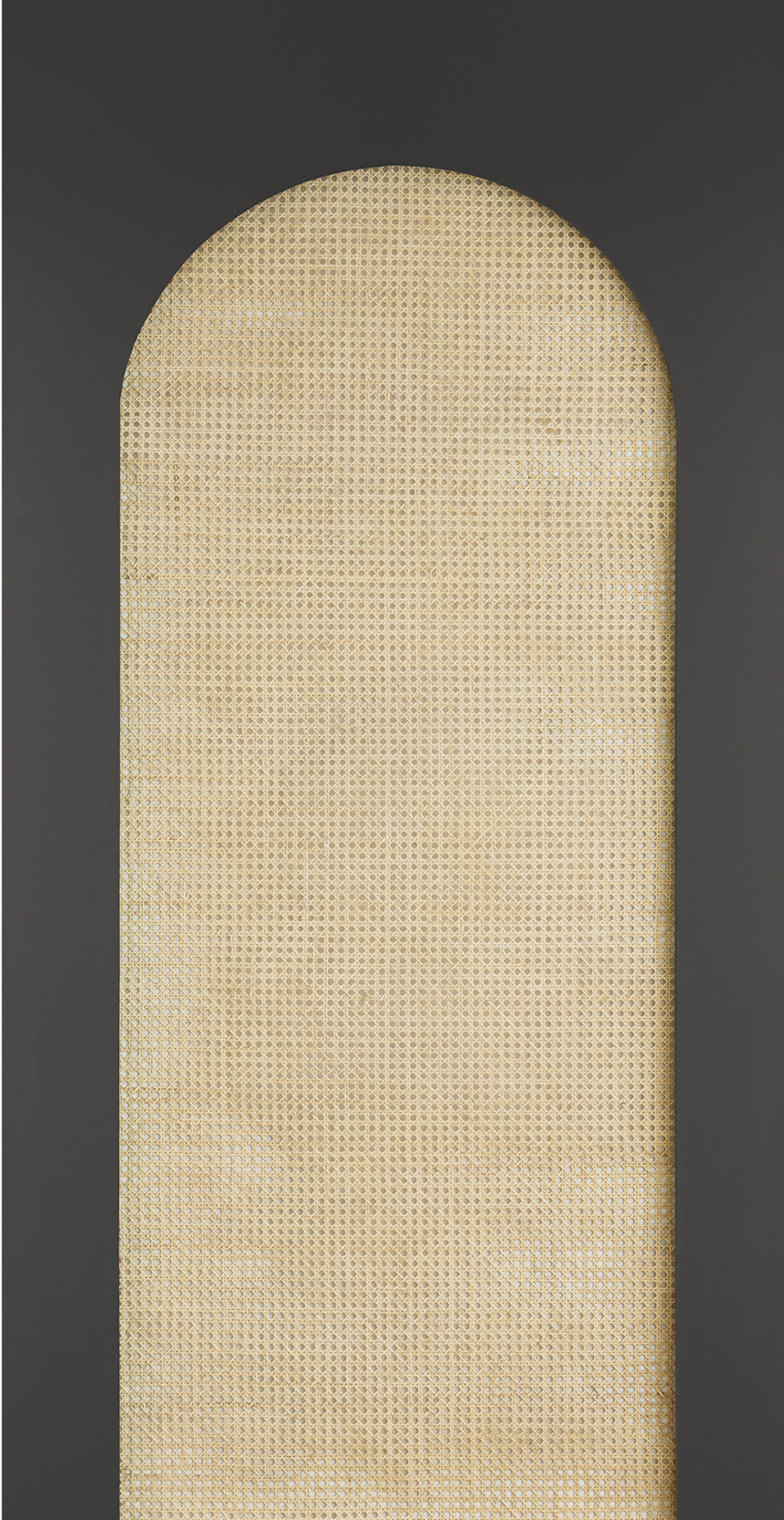 Papier peint panoramique Arche Cannage en Rotin anthracite L 159X310 - Reliefs de Casélio | Réf. RLF106209036