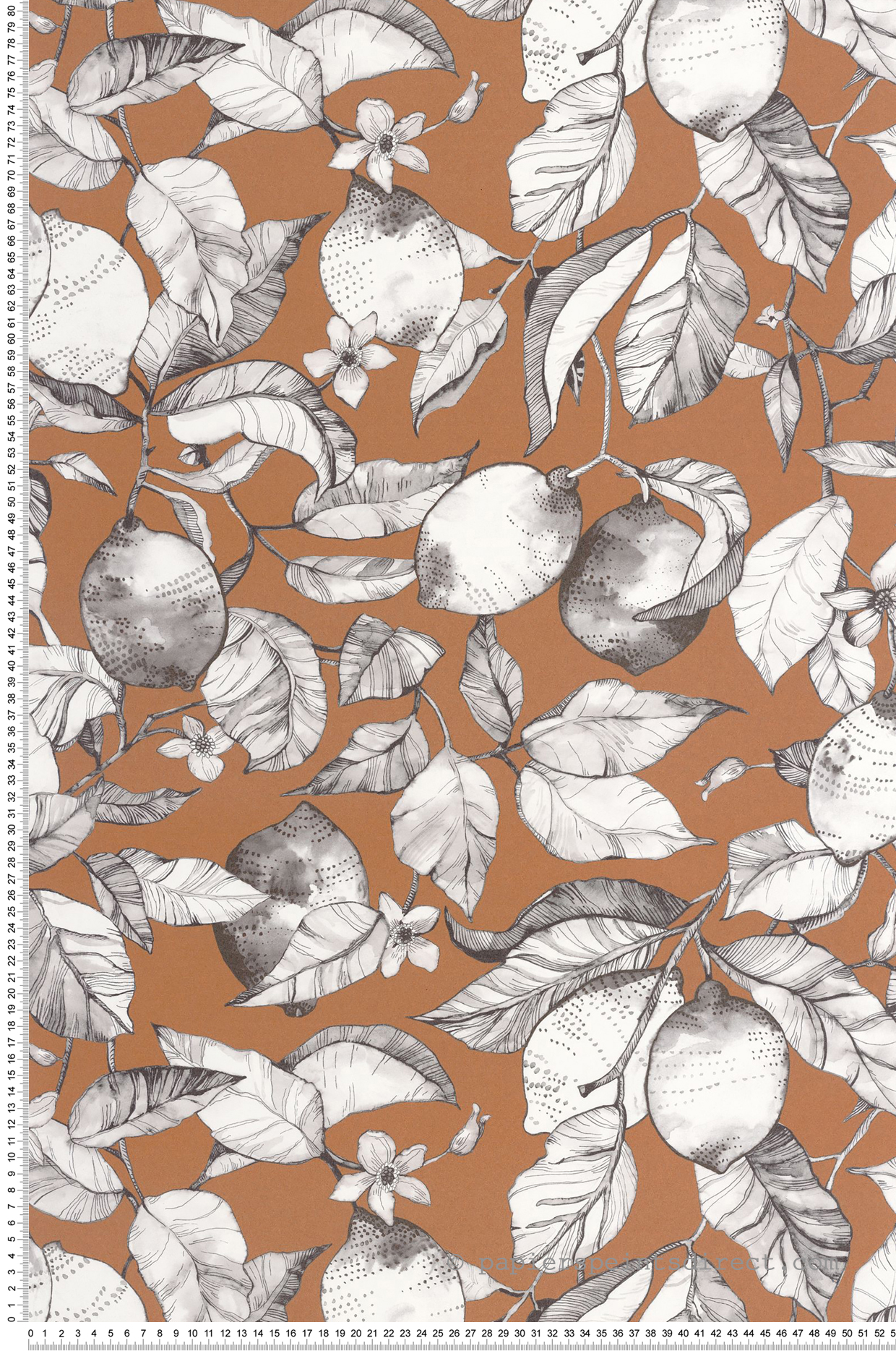 Papier peint Citronnier Contemporain terre de sienne - Soliflore de Casadéco | Réf. SOLI200273404