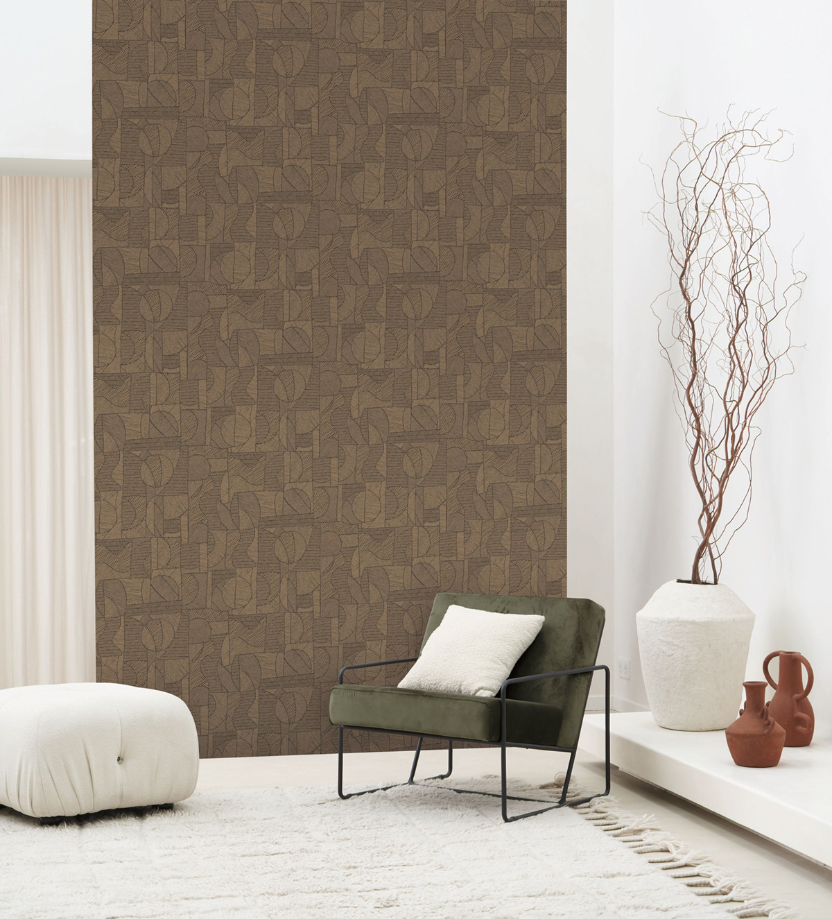 Papier peint Ethnique Motif Baman noir doré - Matera de Casadéco | Réf. MATA201162707