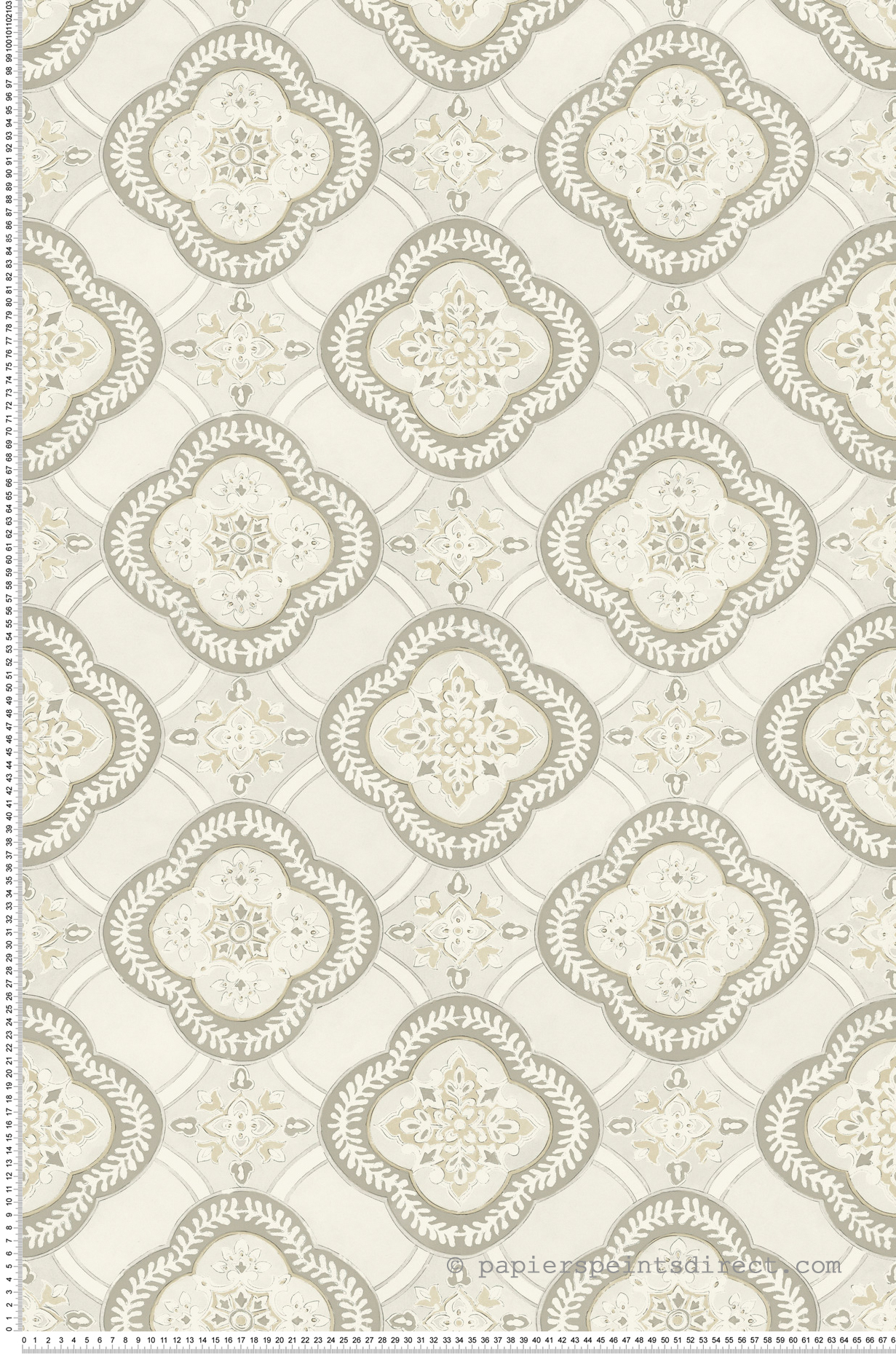 Papier peint Mosaïque beige - Greenhouse de York (Initiales) | Réf. INI-GO8212