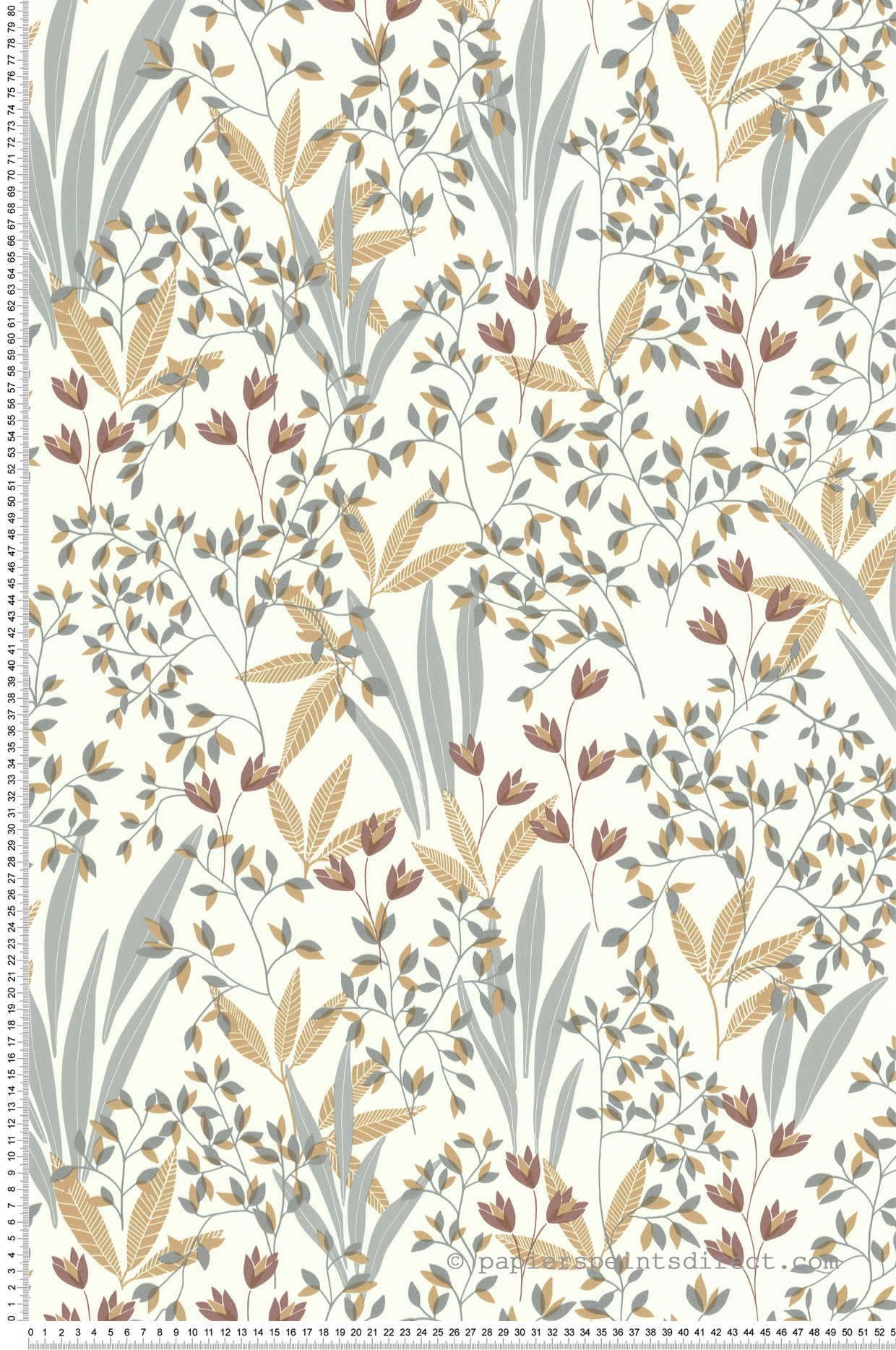 Papier peint Floris bleu framboise - Les Essentiels de Lutèce | Réf. LTC-51246903