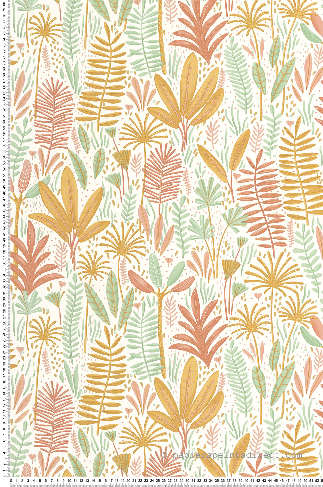 Papier peint Feuillage Herbe Folle multicouleurs - Les Minis Mondes de Casélio | Réf. MNM105724340