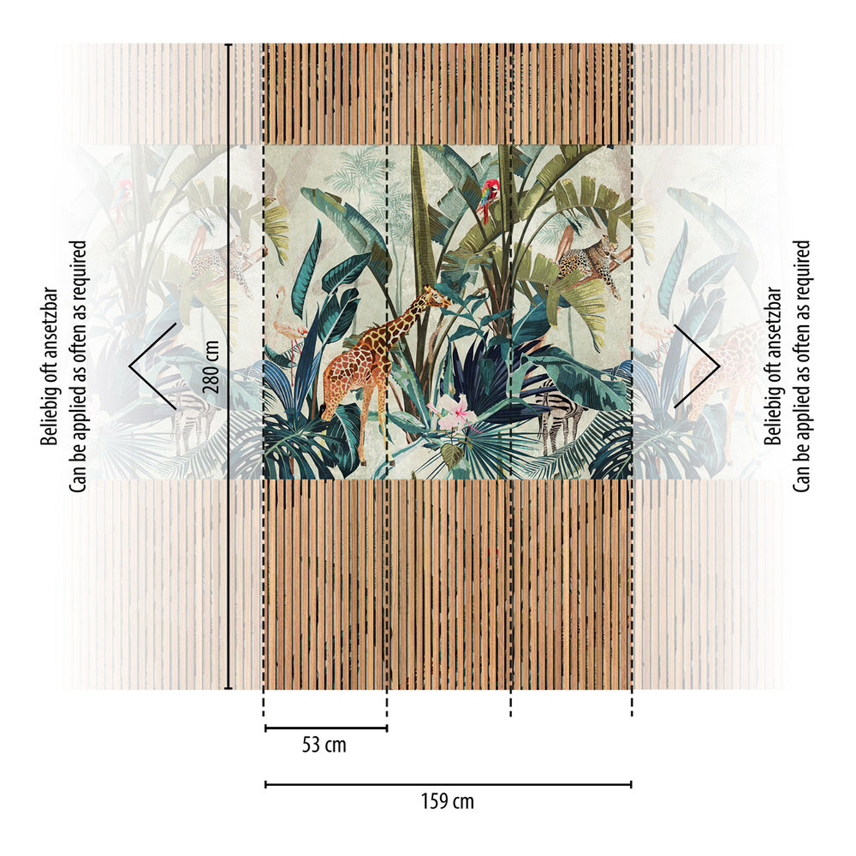 Papier peint panoramique Tasseaux Bois Jungle - The Wall 3 d'A.S. Création AMB3 | Réf. AS-398531