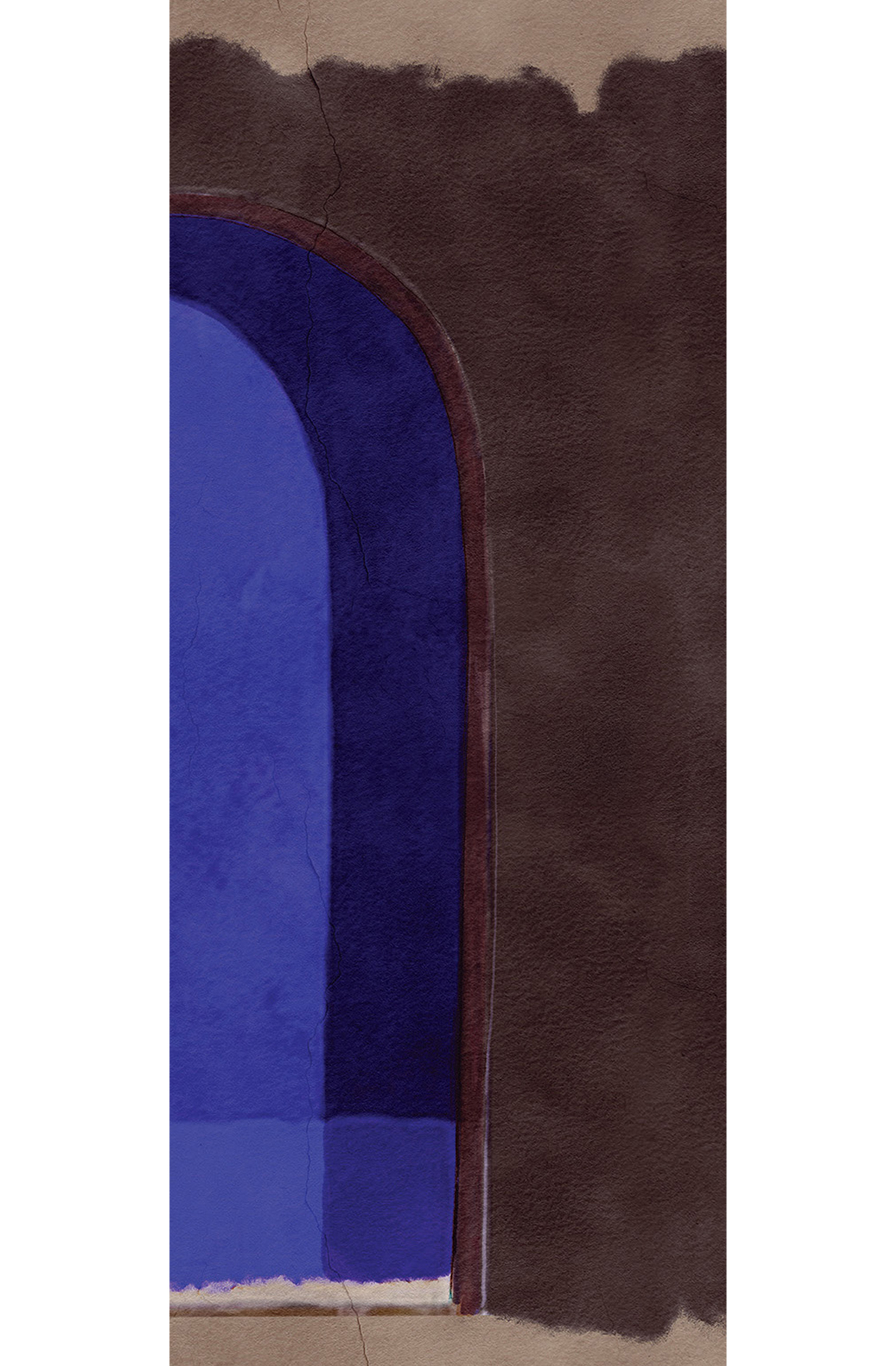 Papier peint panoramique Porte Alcove indigo - B H260 - Terra de Masureel | Réf. MAS-DGALC1022-260