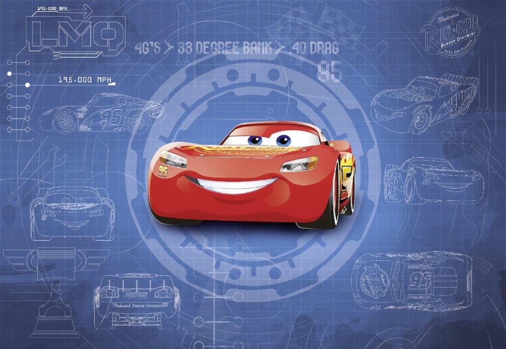 Cars 3 Blueprint - Papier peint panoramique Komar