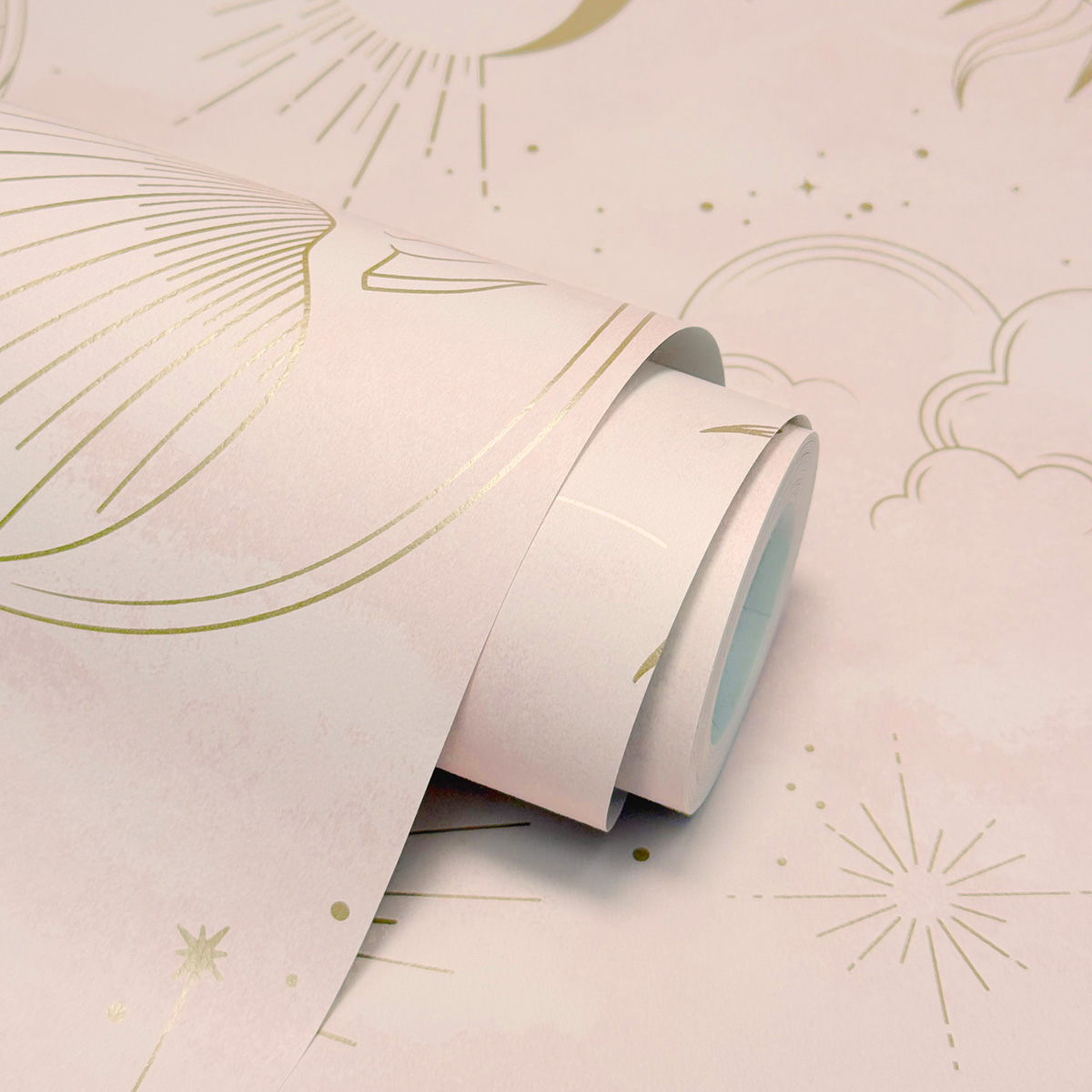 Papier peint Soleil Mystique Contemporain beige rosé doré - Imagine de Lutèce ROLL | Réf. LTC-DL27588