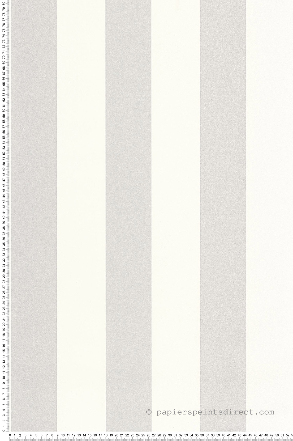Papier peint Rayures Wide Lines blanc argenté - Basics de Casélio | Réf. BAI104029001