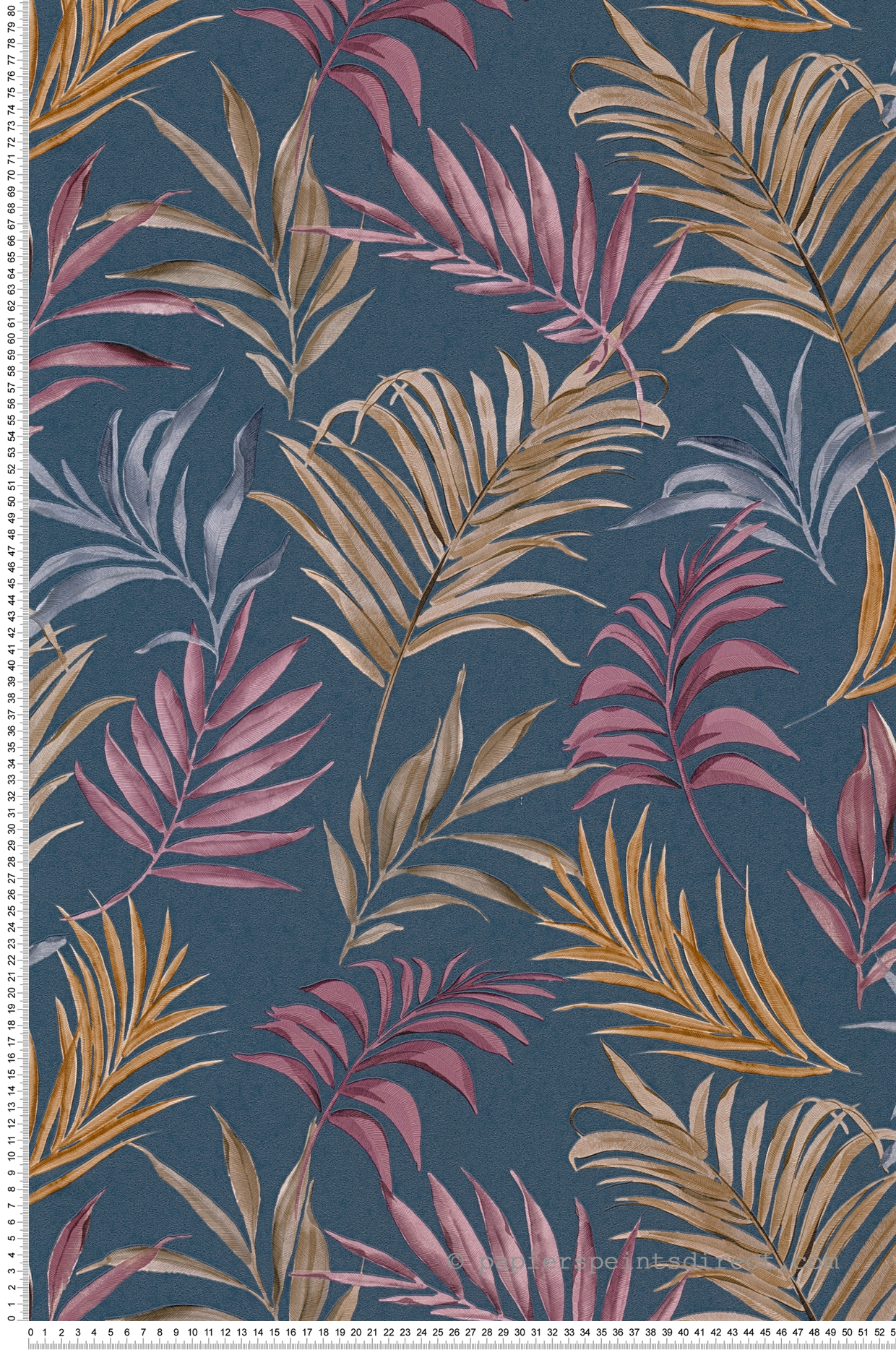 Papier peint Palmes Midnight Botanica bleu marine - Cosmoliving d'A.S. Création | Réf. AS-791085