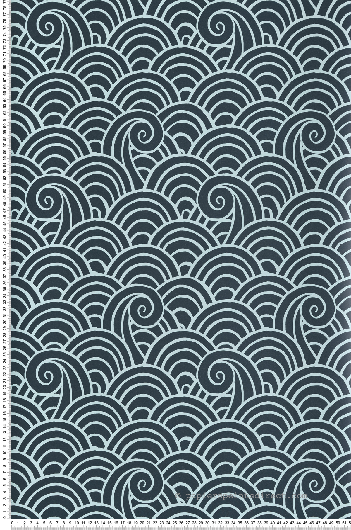 Papier peint Vague Japonisante bleu nuit - Happy de Lutèce | Réf. LTC-FD26305