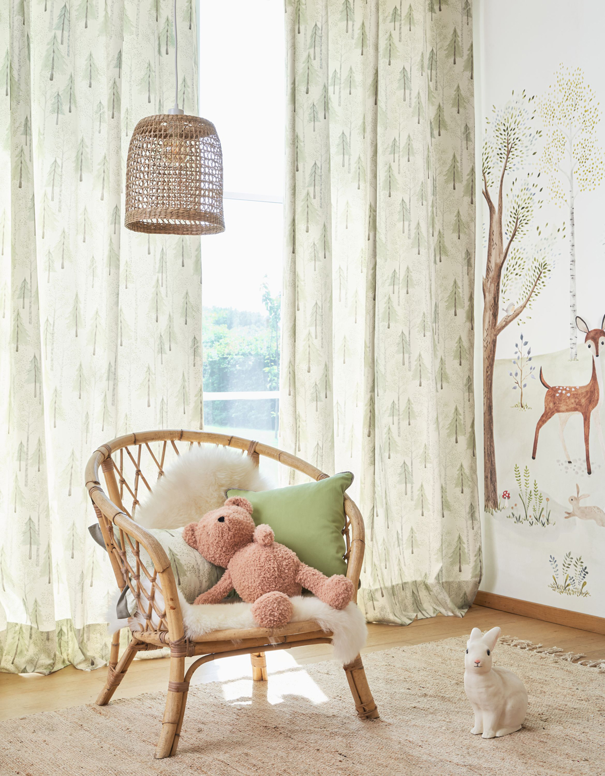 Tissu Sapin Forêt vert - Once Upon A Time de Casadéco | Réf. OUAT88497258