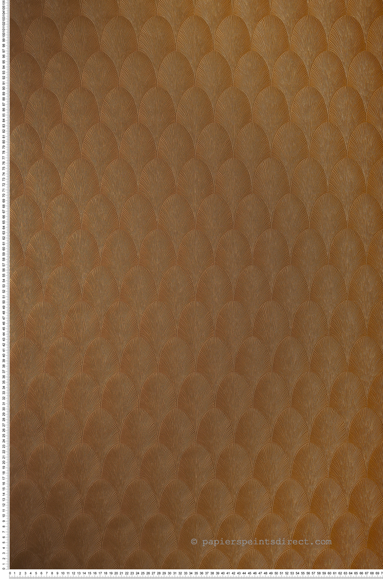 Papier peint Art Déco Tourmaline ambre - Métal de Casamance | Réf. CAS-75781732