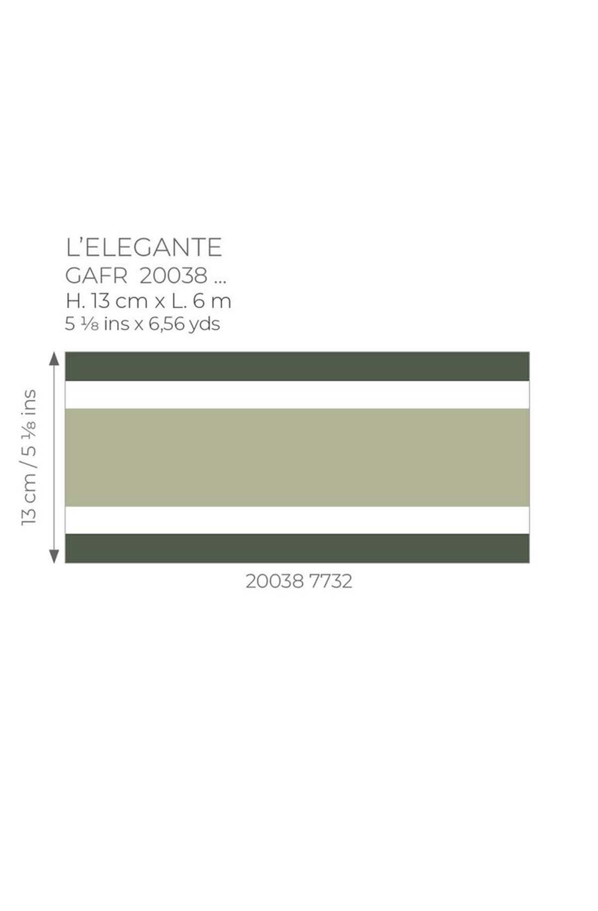 Frise Classique Rayure Élégante vert argile - Galons et Frises de Casadéco AMB5| Réf. GAFR200387732