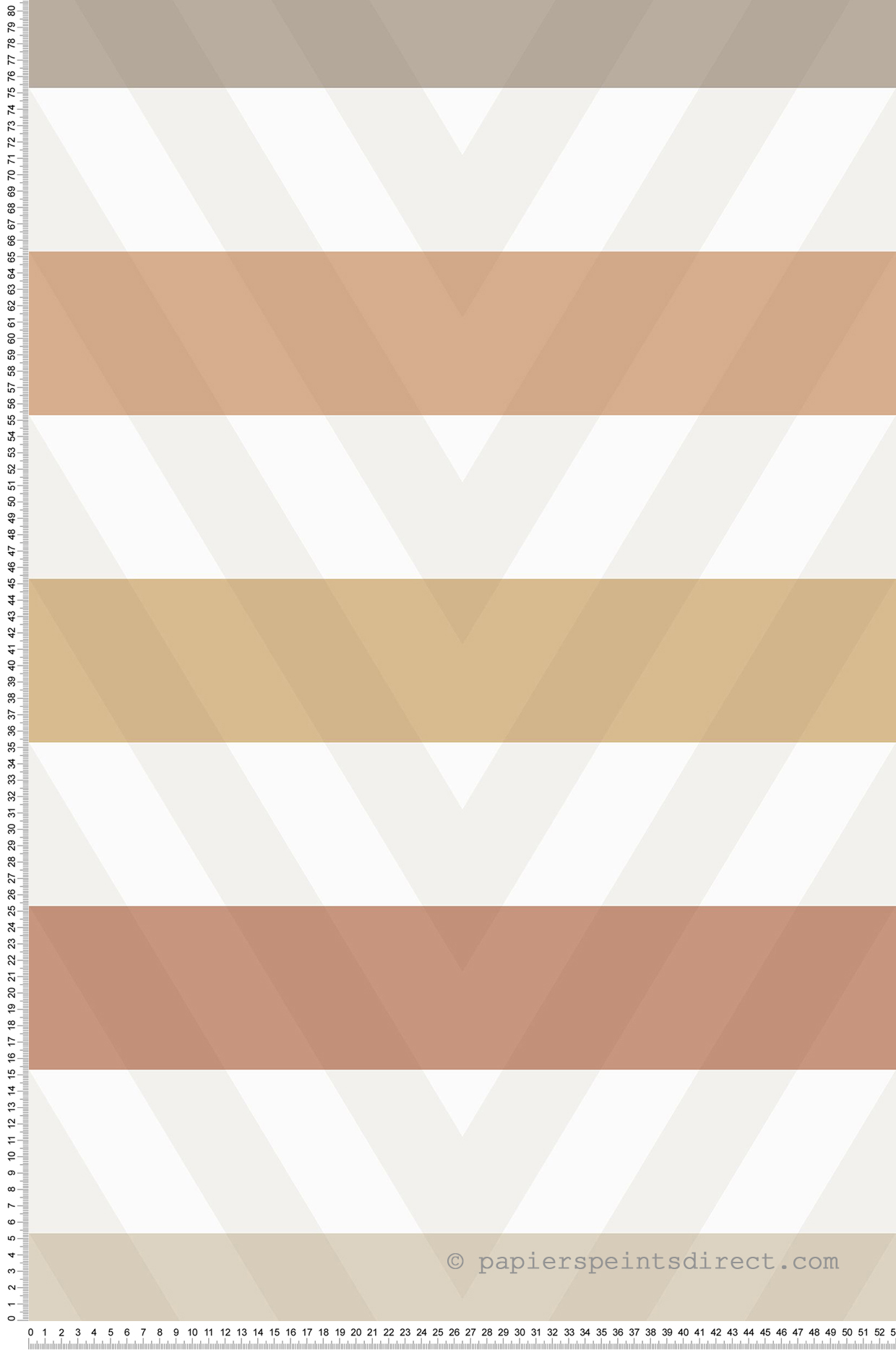 Papier peint Rayures Chevron Rythmic terracotta - Milano Sixties de Casadéco | Réf. MISI89361001