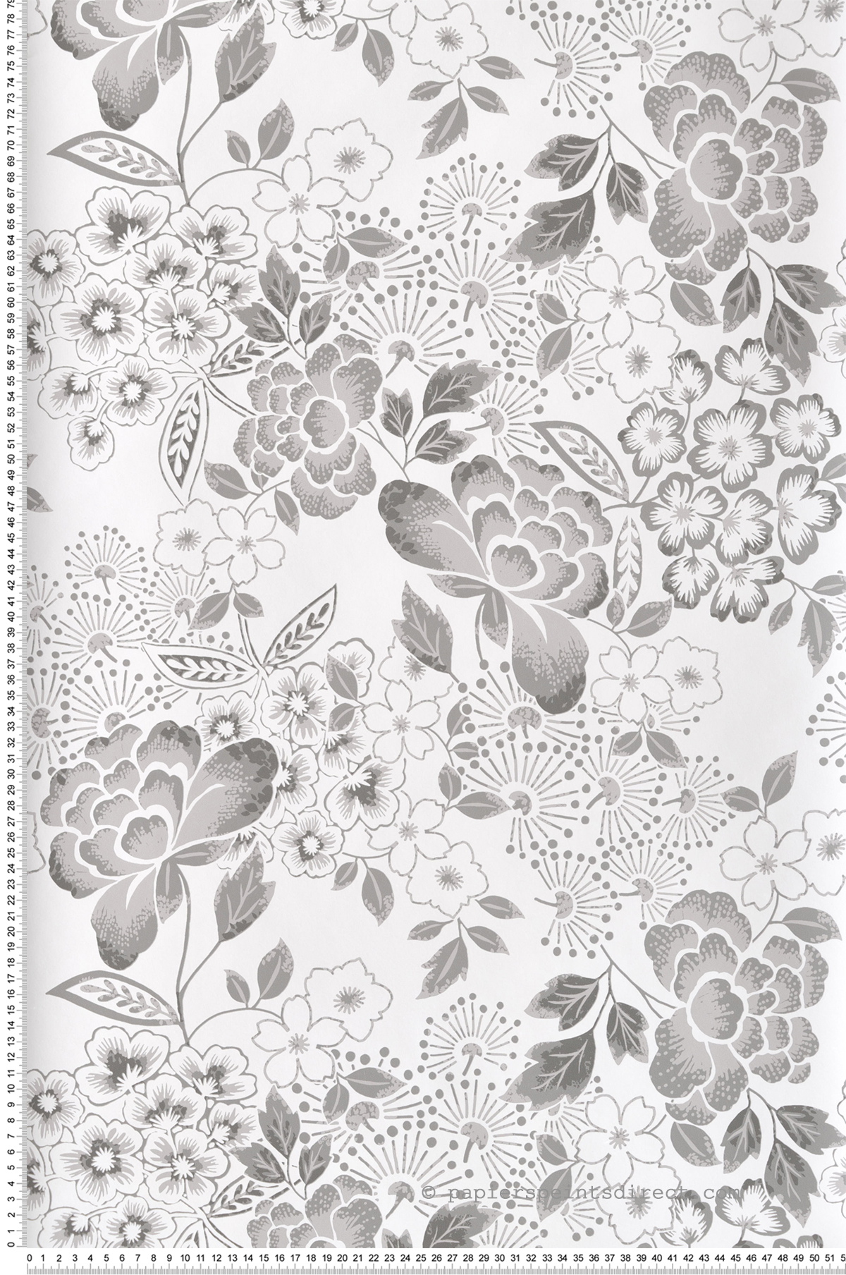 Papier peint Fleurs Blossom gris - Happy de Lutèce | Réf. LTC-FD26303
