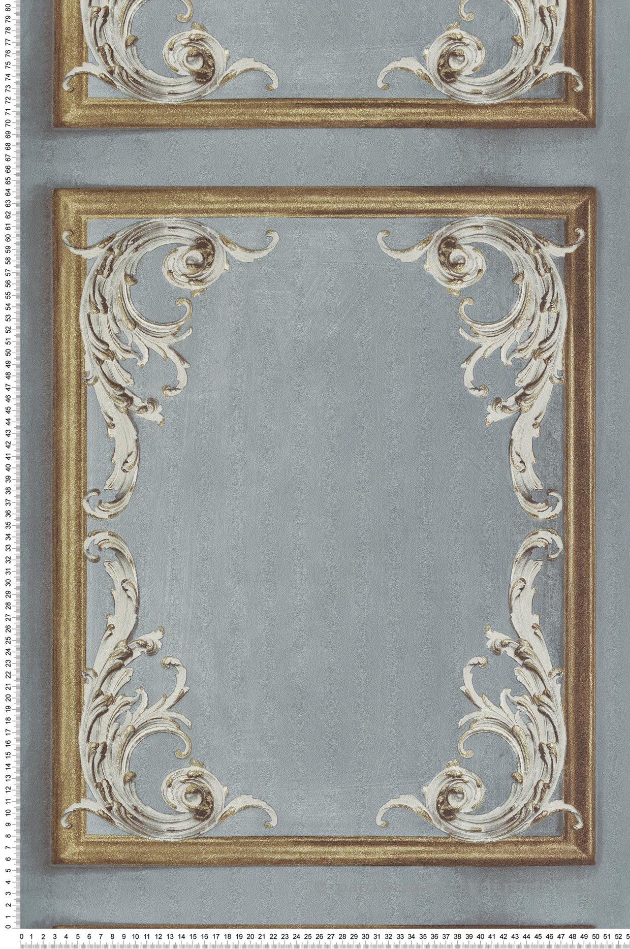 Papier peint Boiserie Dorure bleu gris - Rêverie de Montecolino | Réf. MC-191501