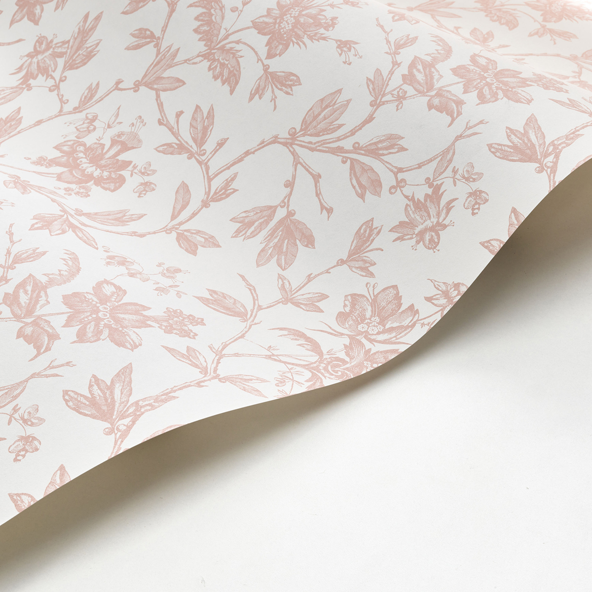 Papier peint Fleurs Romantiques rose blush - Les Belles Toiles De Jouy de Casadéco AMBV | Réf. LBTJ87964122