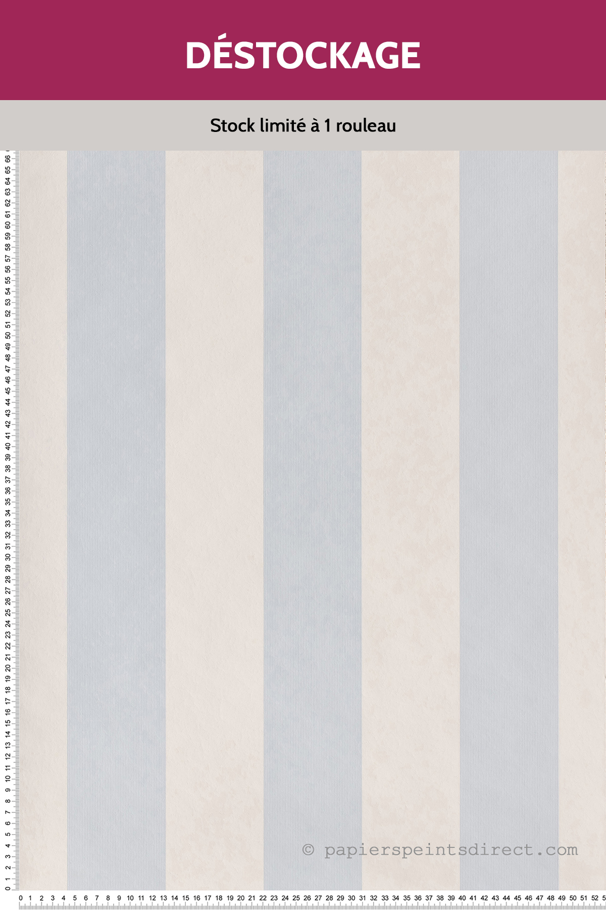 Papier peint Destockage - Rayures Larges Remplies de Fines Rayures Bleu Pervenche - Nordik stripes