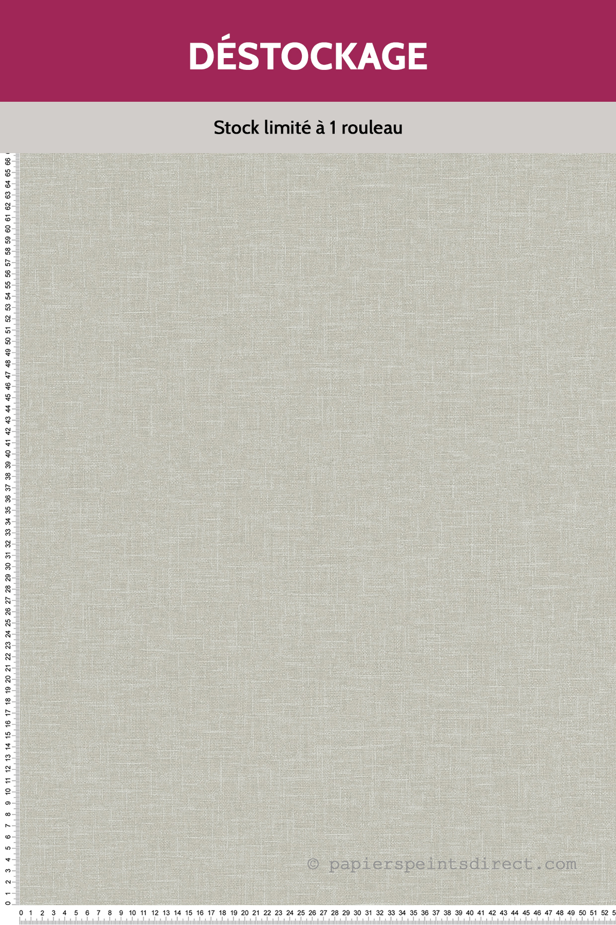 Papier peint Destockage - Uni Lin gris souris - Linen Style