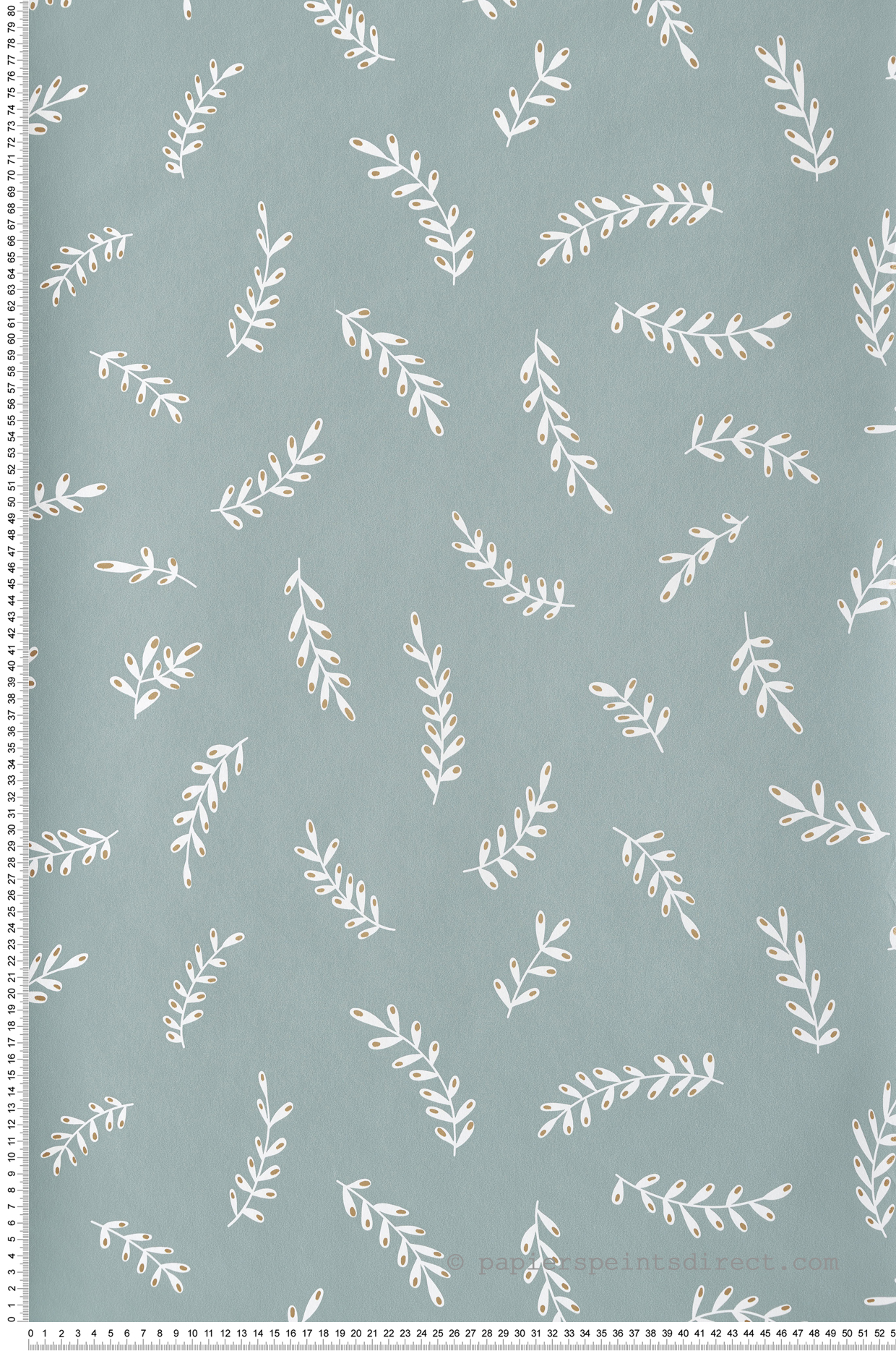 Papier peint Feuille Iris vert de gris doré - Essentiel de Casélio | Réf. ETL103097070