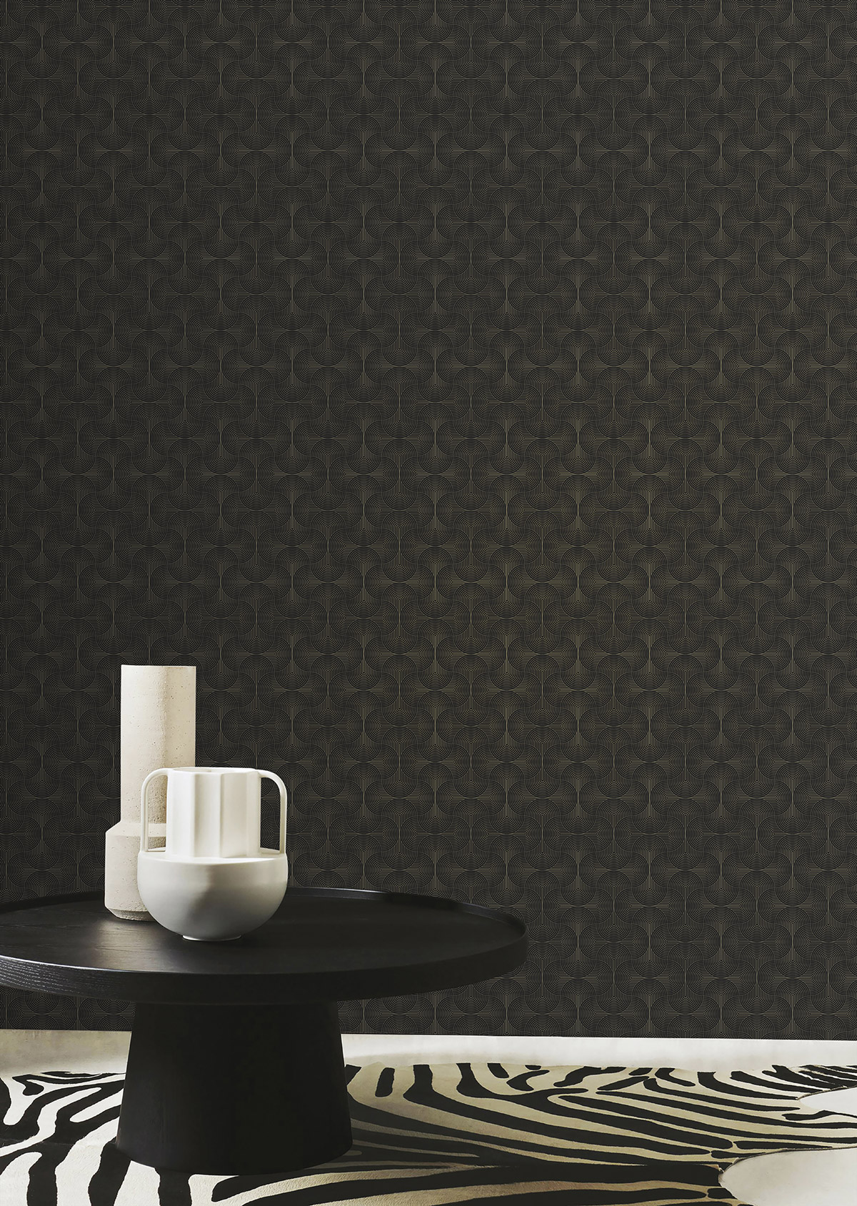 Papier peint Géométrique Twist Allover noir mordoré - Unique de Lutèce | Réf. LTC-DT-FA3005