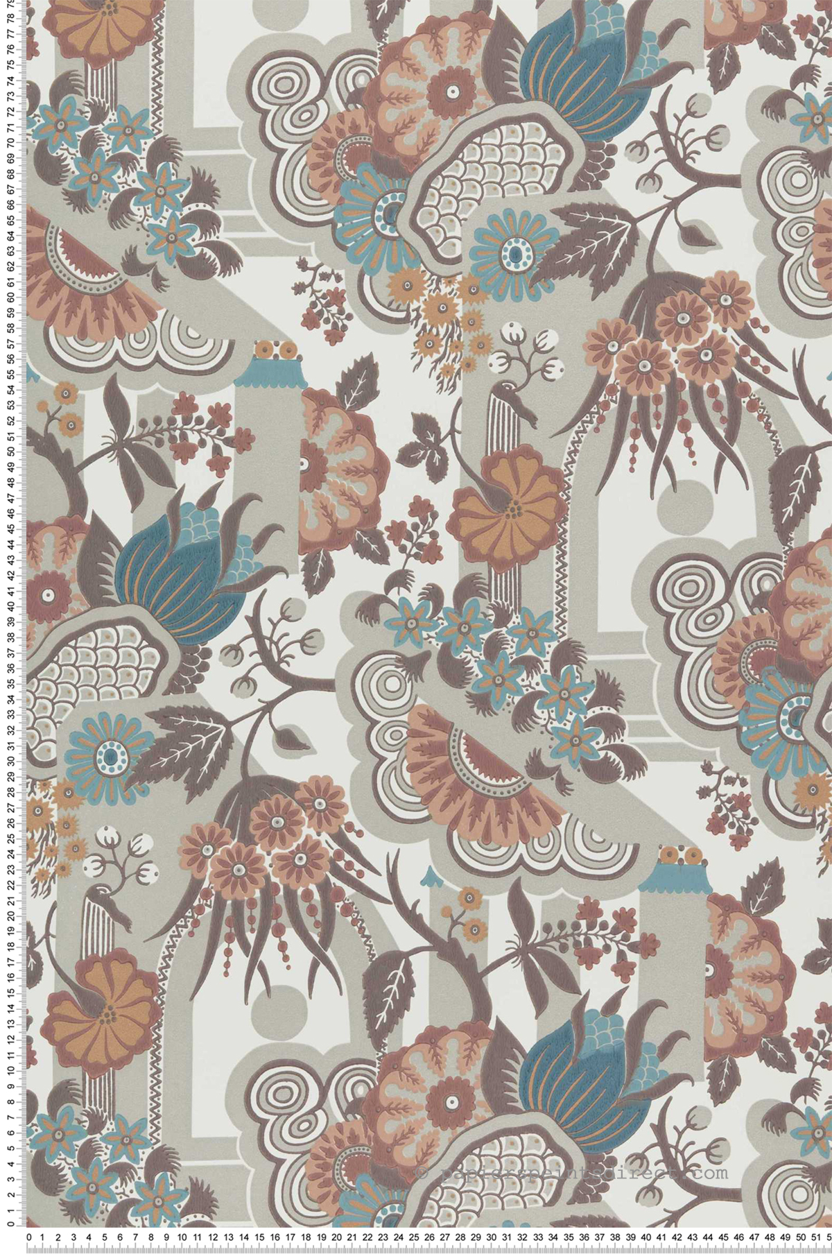 Papier peint Pineapple Garden grège - V&A Decorative Papers II d'Initiales | Réf. INI-2412-175-03