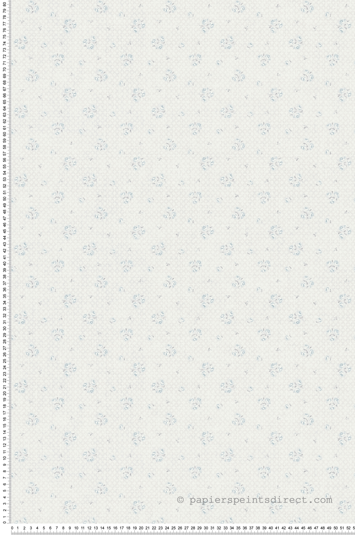 Papier peint Vintage Small Bouquet écru bleu - Maison Charme d'A.S. Création | Réf. AS-390674