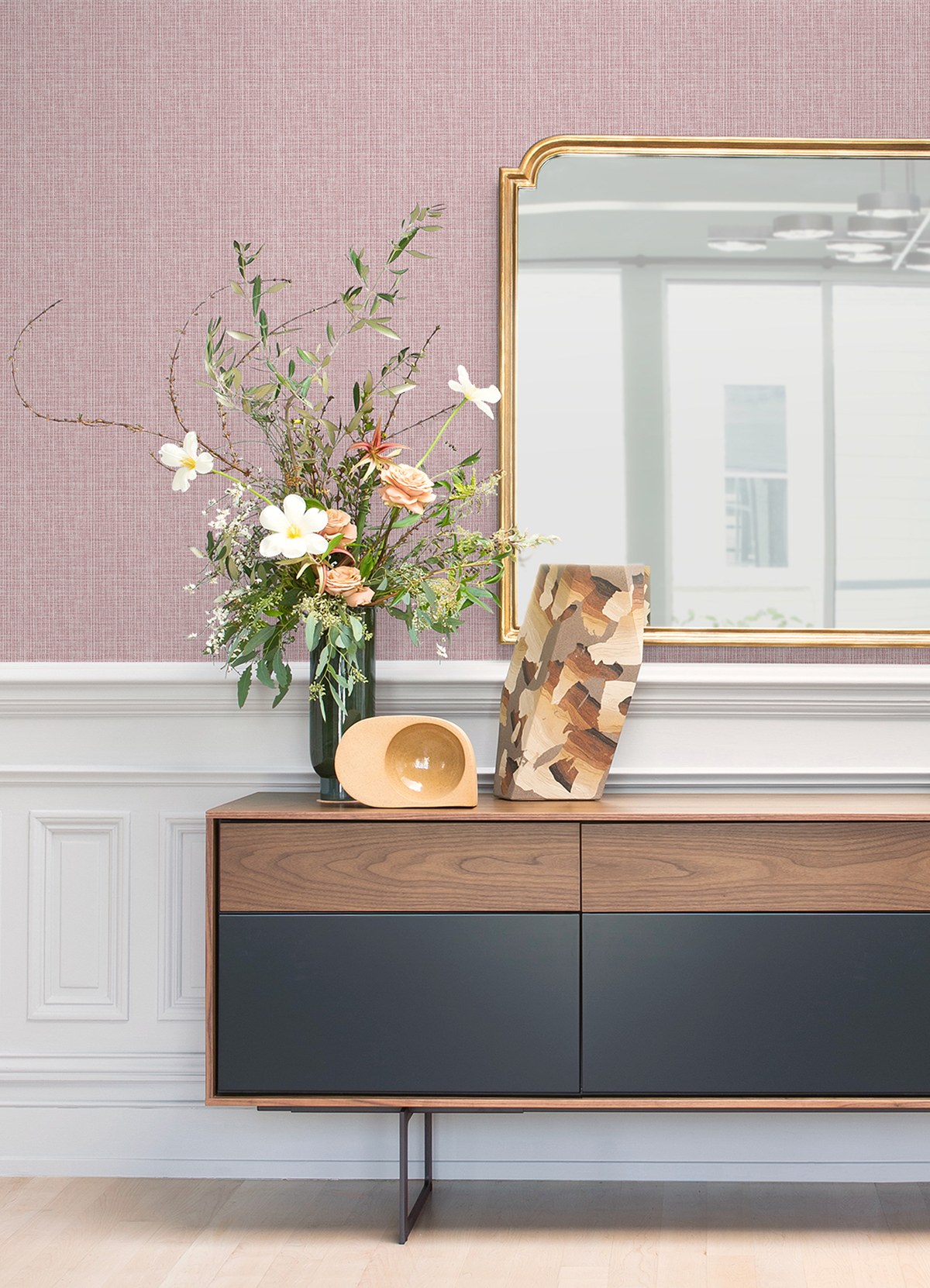 Papier peint Faux Uni Moucheté Kantera rose grenadine - Delicatesse de Lutèce AMB2 | Réf. LTC-FD26839