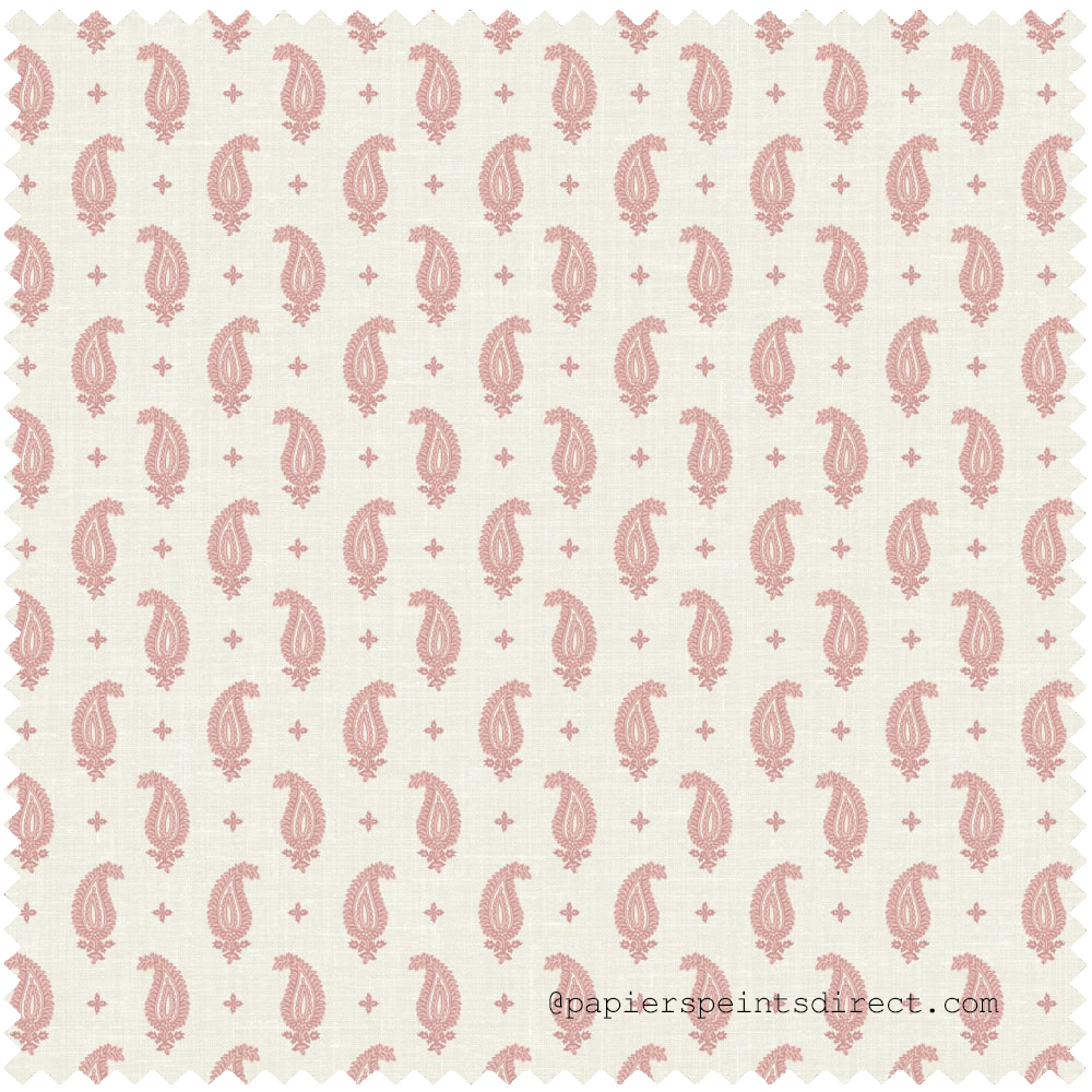 Tissu Plumetis Cachemire Maia rose écru - French Country d'Initiales | Réf. INI-FC62701F