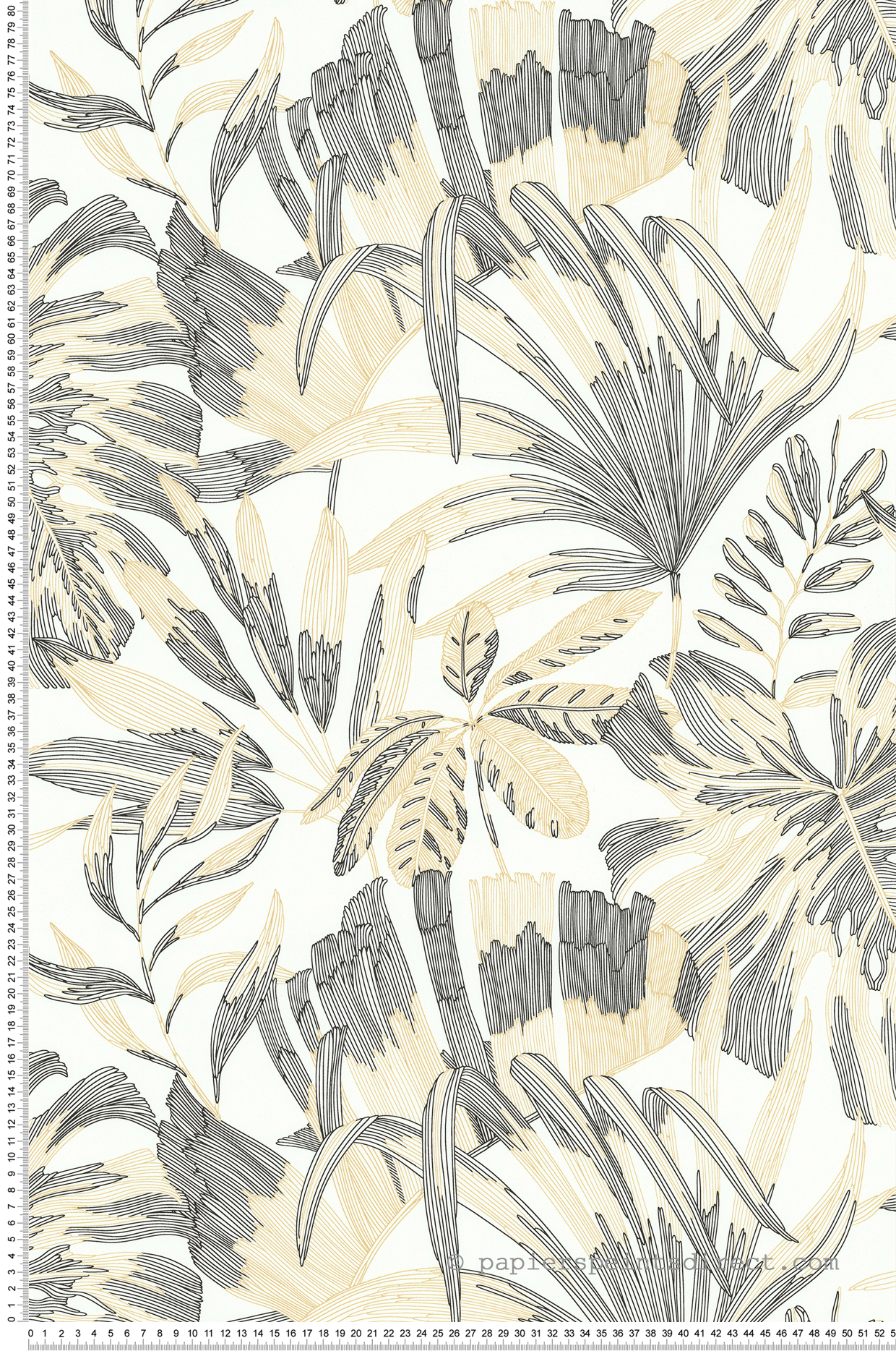 Papier peint Palmes Symphonie Tropical noir doré - Les Essentiels de Lutèce | Réf. LTC-51246009