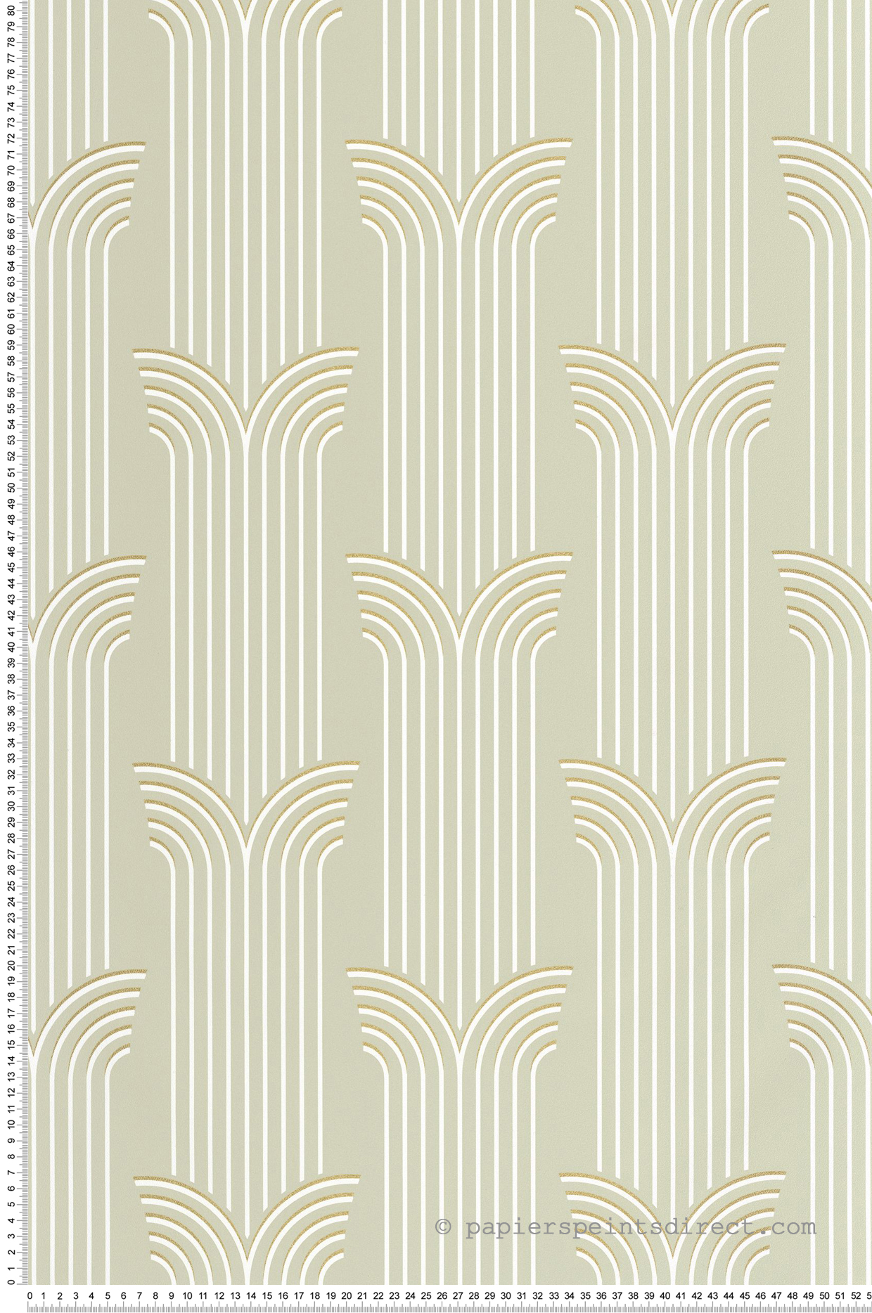 Papier peint Temple Glamour vert amande doré - Elégance de Casélio | Réf. ELC105297029