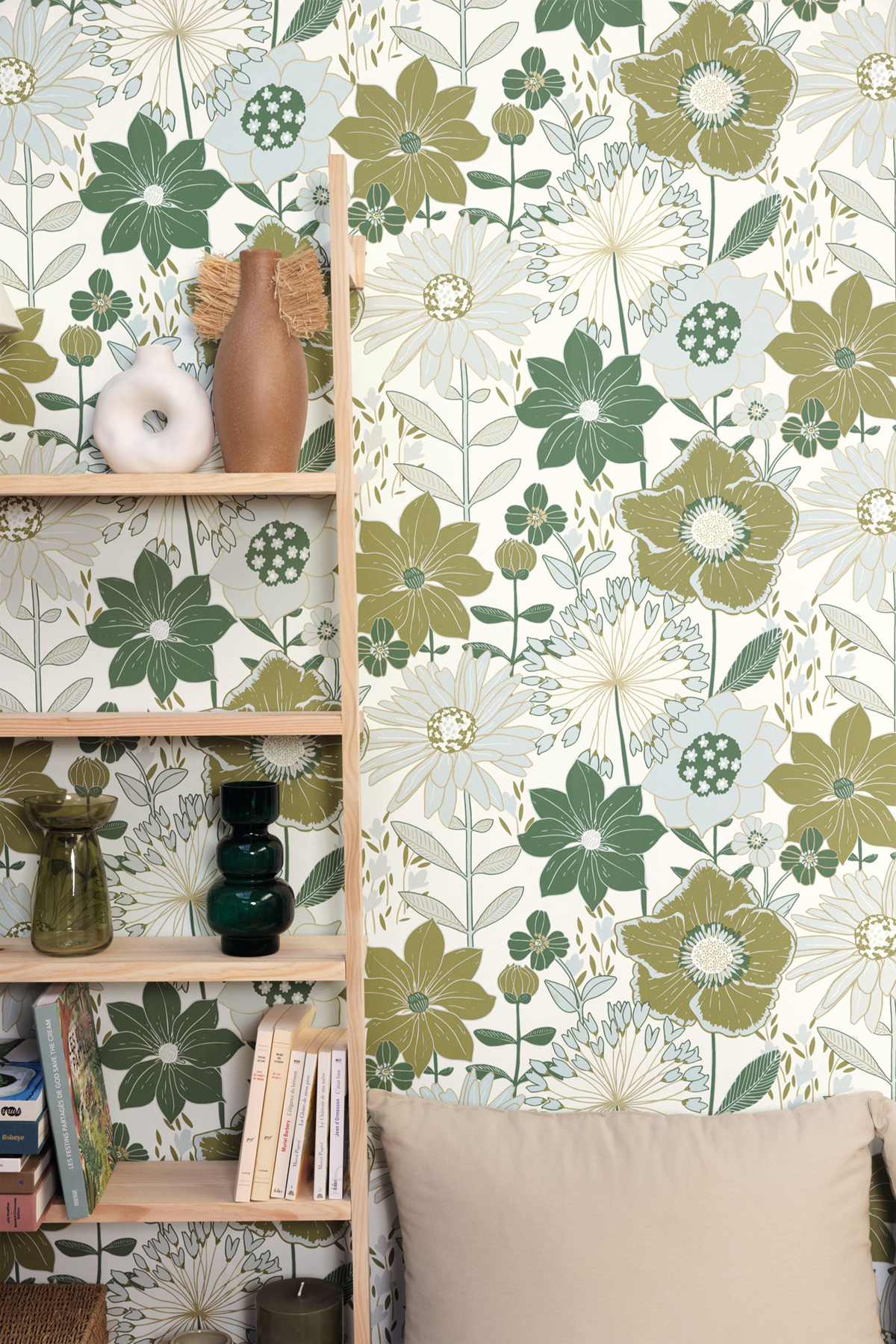 Papier peint Grande Fleur Immensité vert doré - XXL de Casélio AMB2 | Réf. XXL104557028