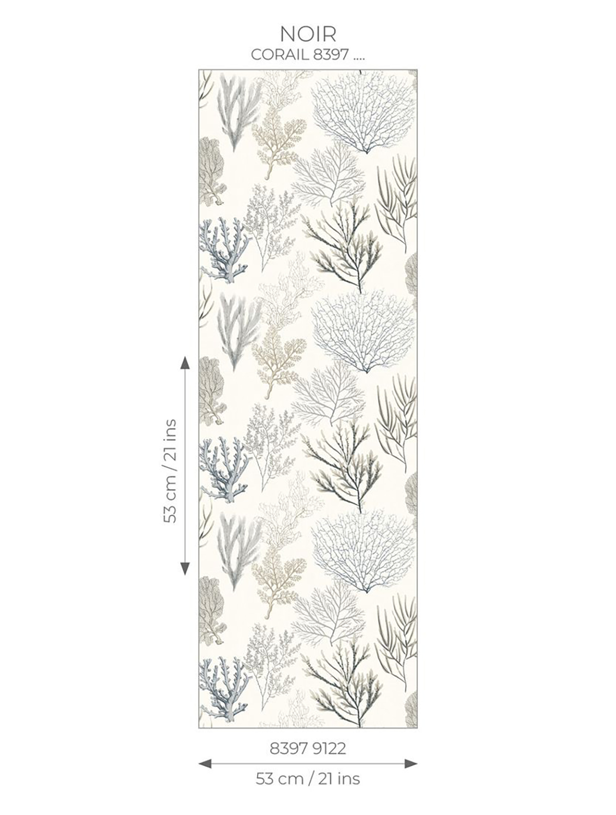 Papier peint Marin Corail grège - Seaside de Casadéco AMB7 | Réf. SEAS83979122