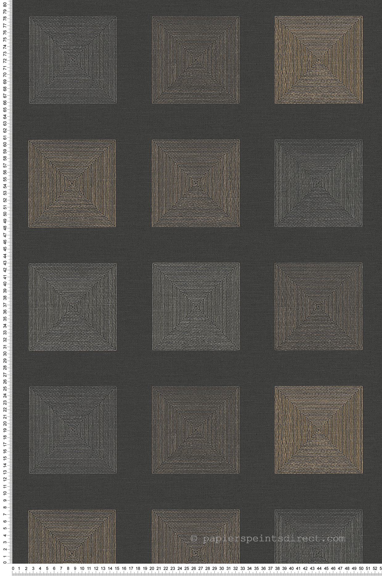 Papier peint géométrie ethnique Massai noir/or/argent - Ethnic Origin d'AS Création | Réf. SP15207