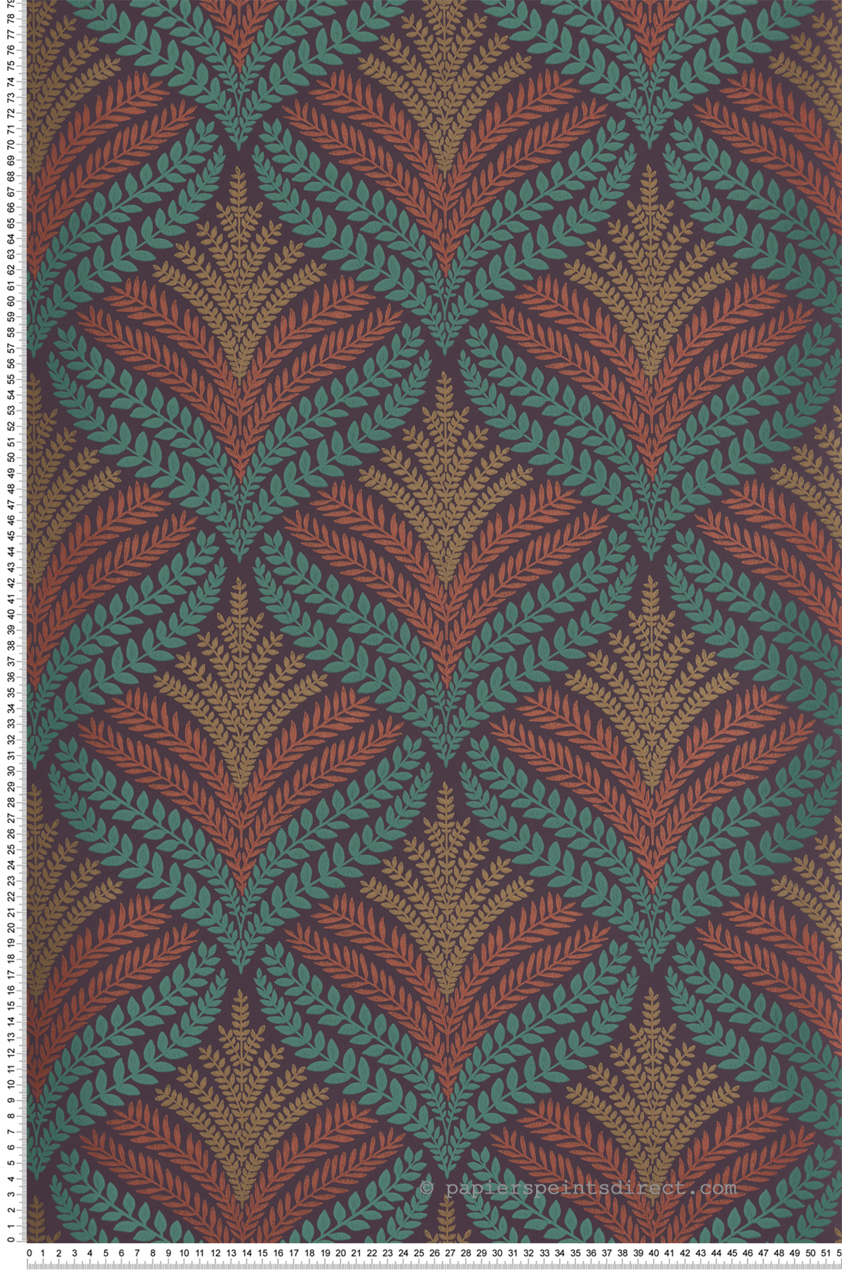 Papier peint Feuillage Charme Sotherton aubergine - Mansfield de Osborne & Little | Réf. OSB-W7460-04