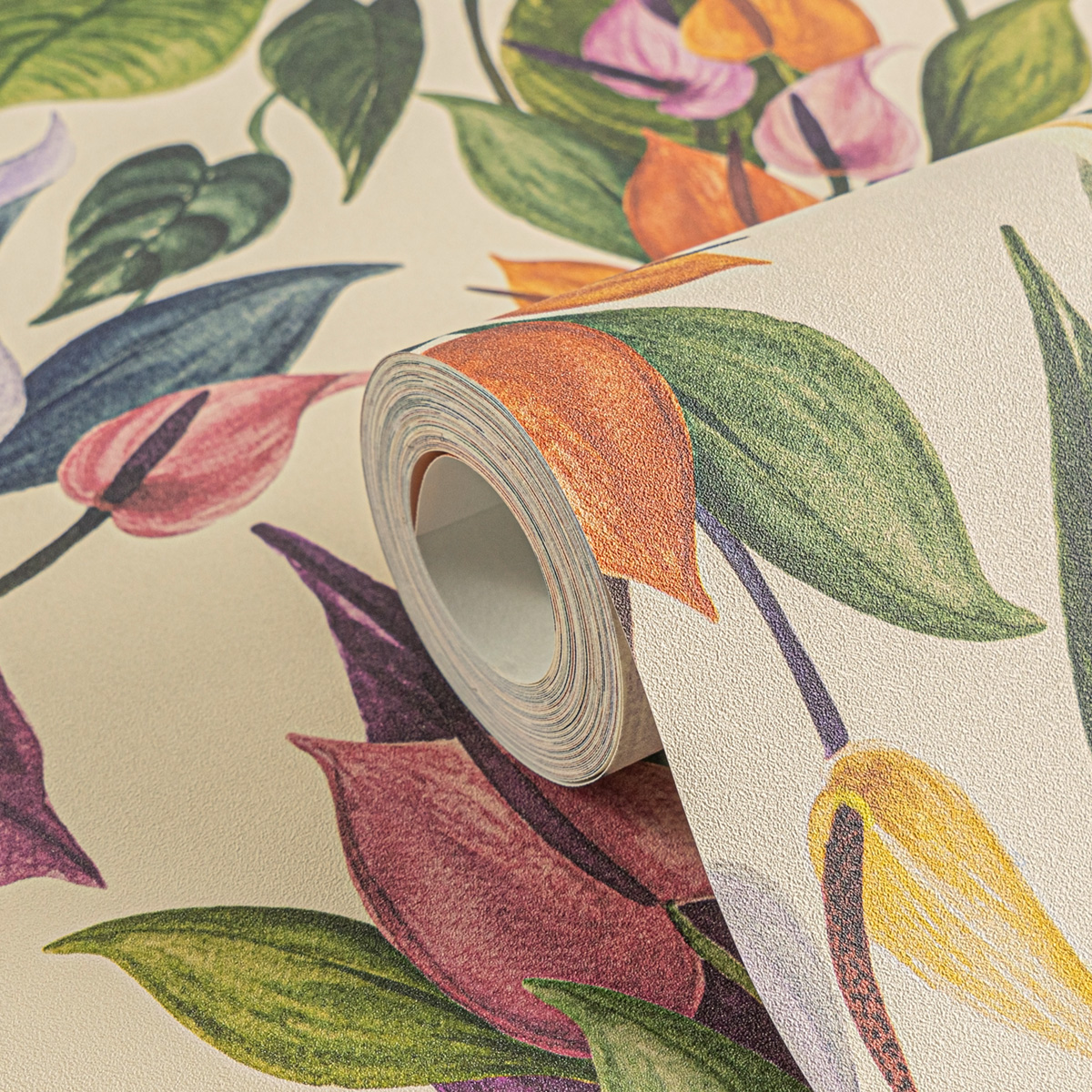 Papier peint Fleurs Anthurium multicouleurs - Anna D'Andrea d'A.S. Création AMB4| Réf. AS-782101