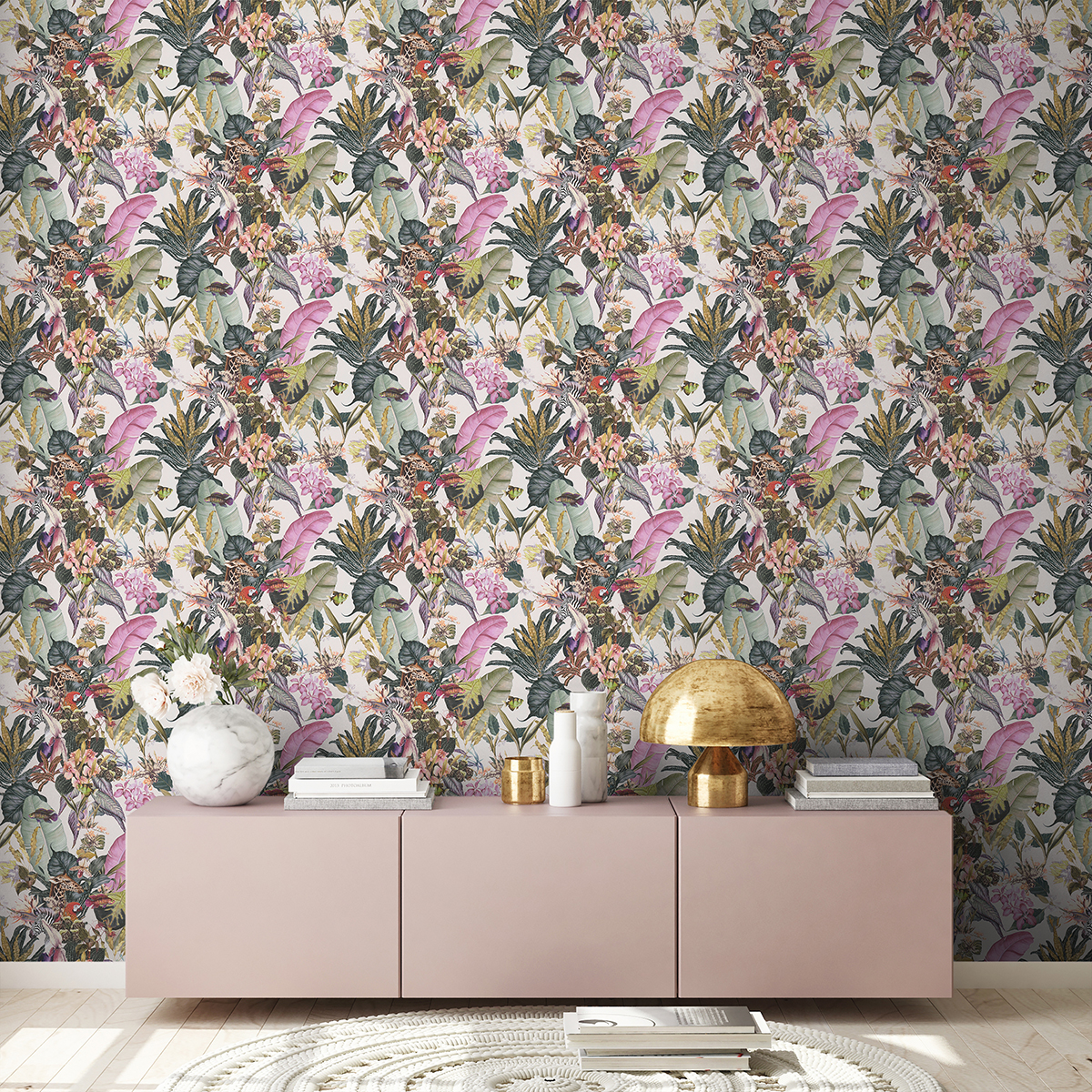 Papier peint Tropical et Animaux blanc - Dream Flowery de Architects Paper | Réf. 38176-3