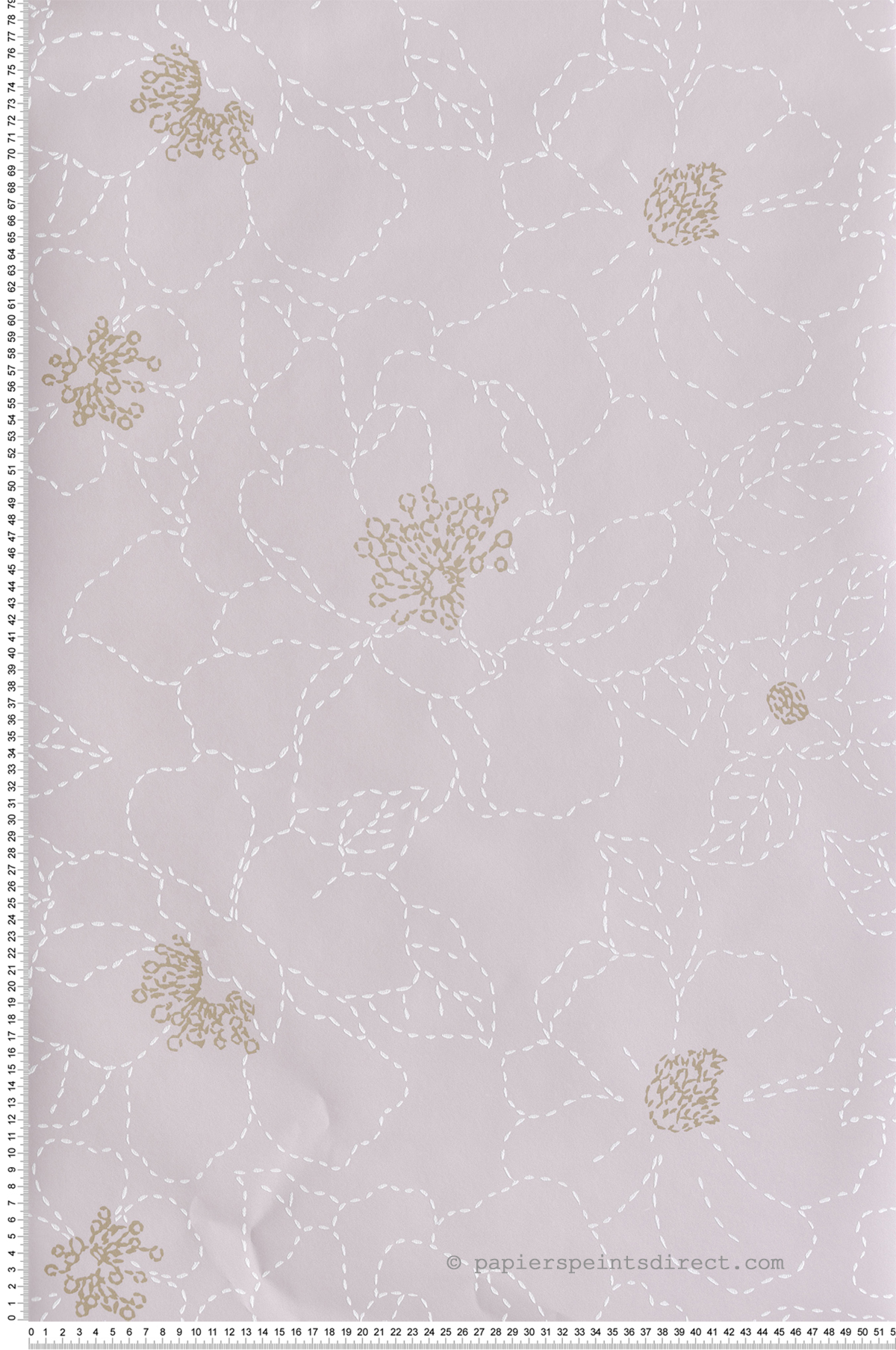 Papier peint Fleur Magnolia Gardena parme doré - Harmony de Lutèce | Réf. LTC-FD27008