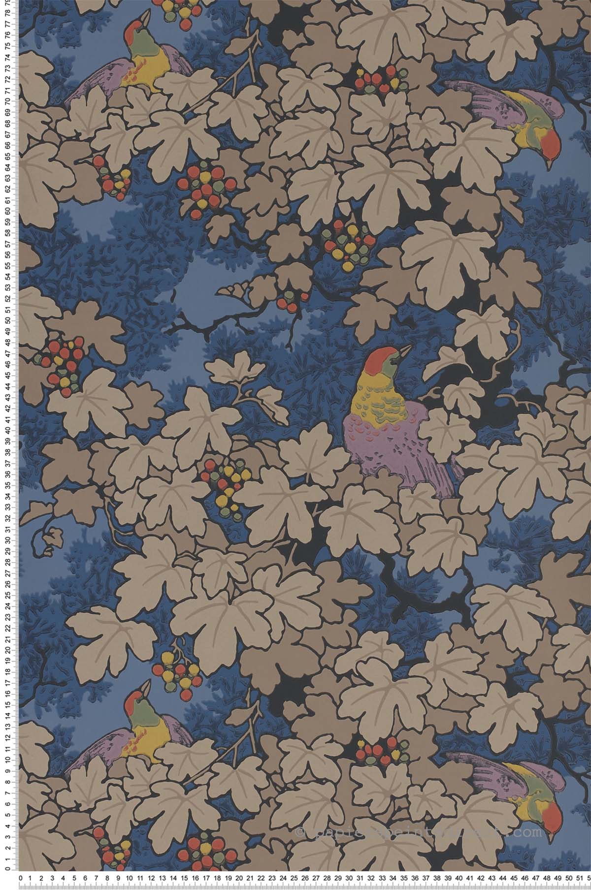 Vine bleu - Papier peint Archive Trails de Little Greene