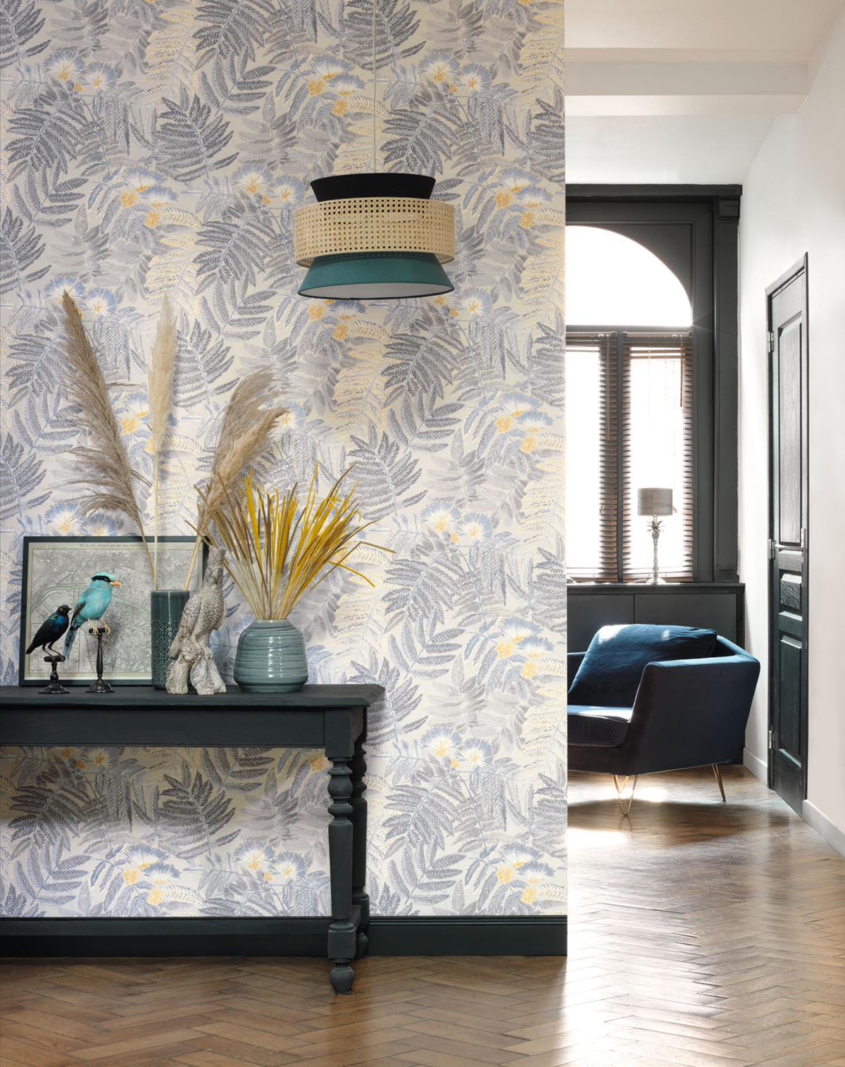 Papier peint Arbre Albizia bleu irisé - Botanica de Casadéco | AMB Réf. BOTA85891423