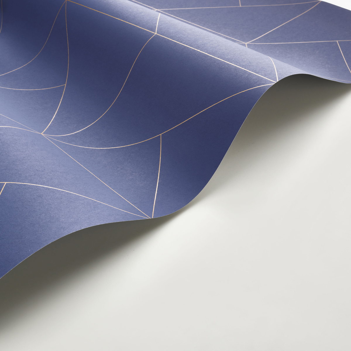 Papier peint Figure Subtilité Métallisé bleu indigo doré - Alchimie de Casadéco AMB4| Réf. ALMI89956442