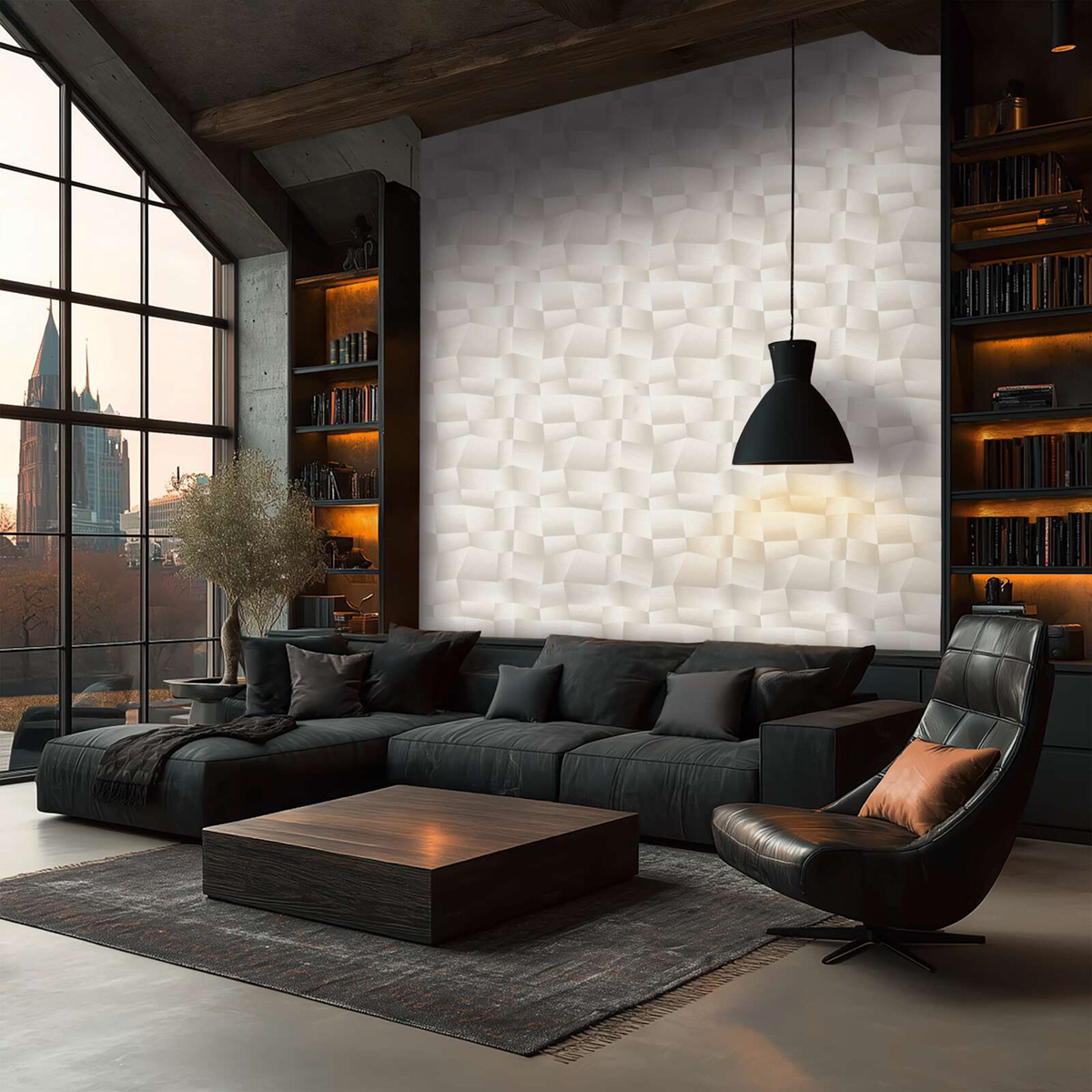 Papier peint Panneaux Géométriques Métal blanc cassé - Vibes & Styles d'A.S. Création AMB2| Réf. AS-791973