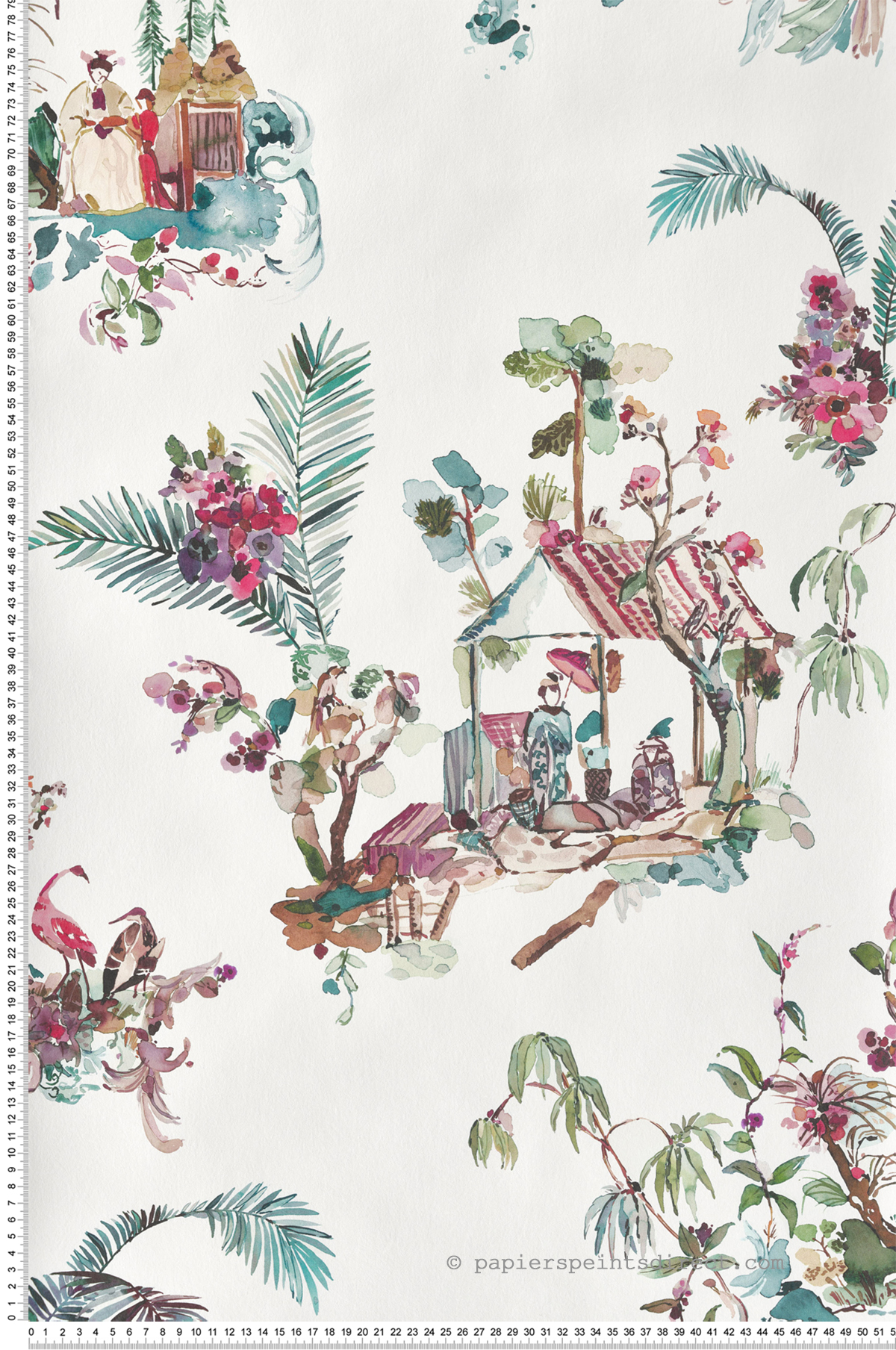 Papier peint Toile Chinoise multicolore - Signature de Nina Campbell | Réf. OSB-NCW4497-01