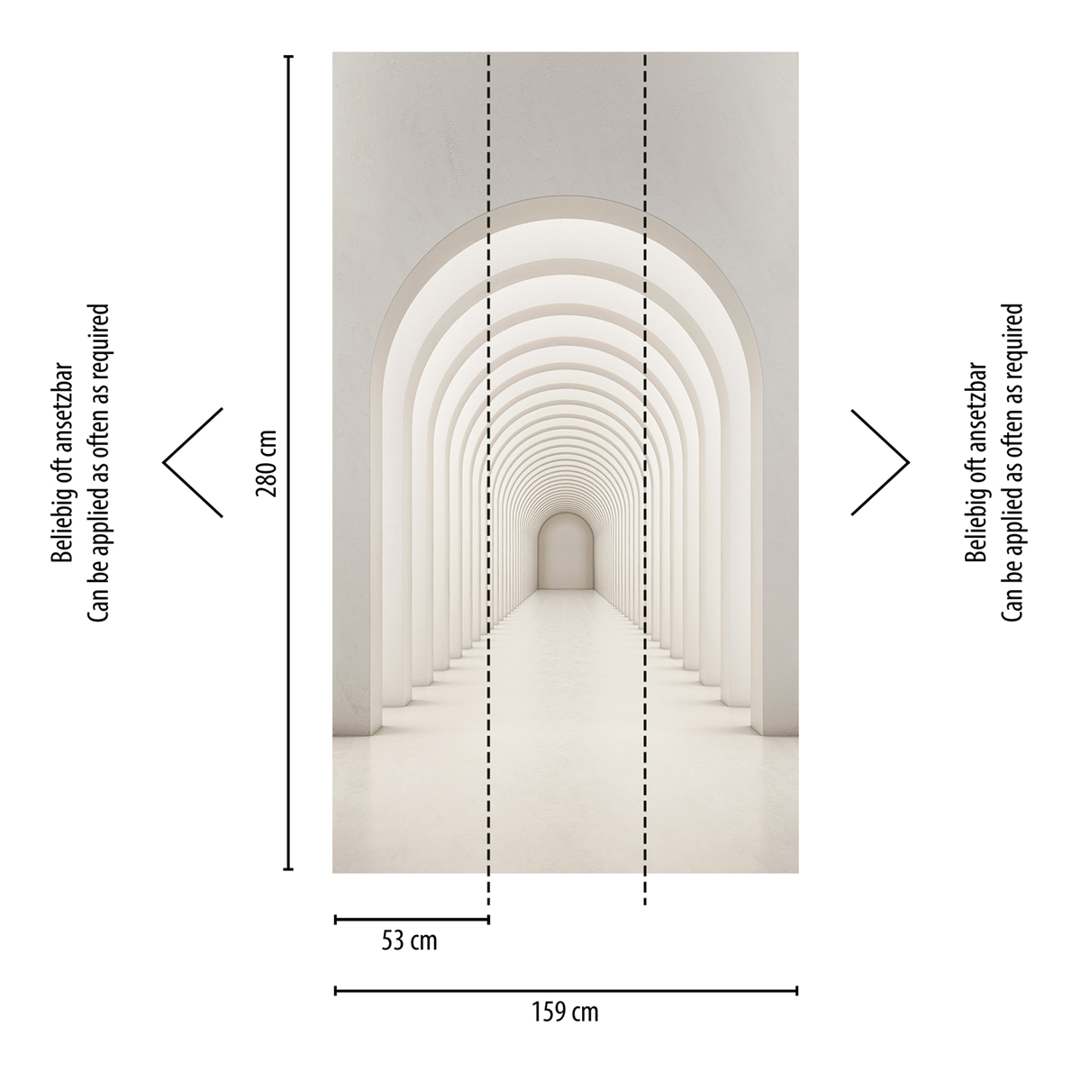 Papier peint panoramique Couloir 3D blanc - The Wall d'A.S. Création | Réf. AS-382821